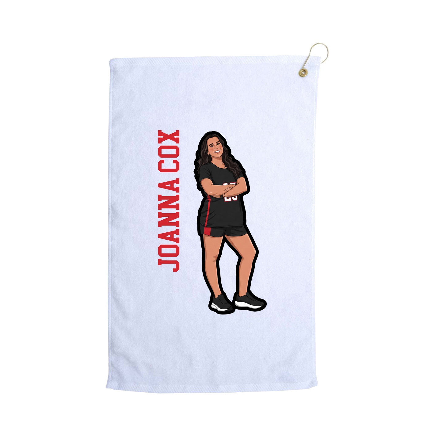Golf Towel — Name Vertical in White