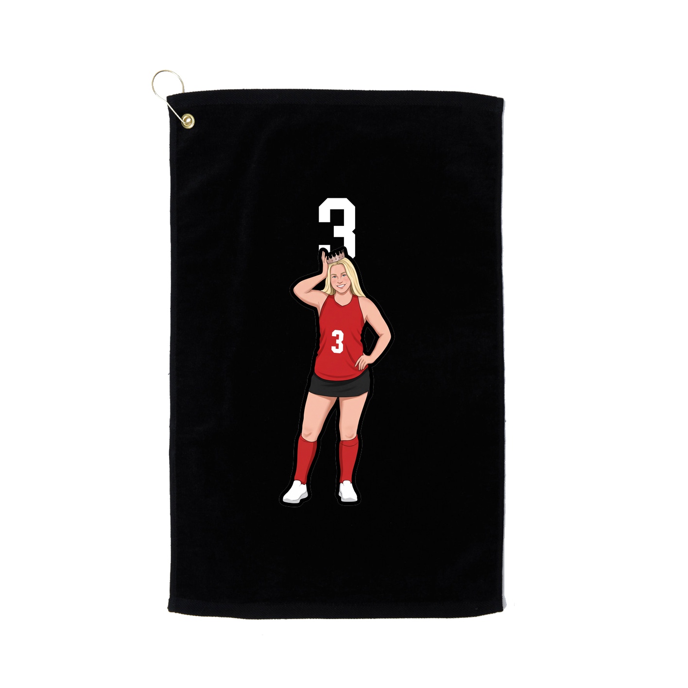 Golf Towel — Number Top in Black