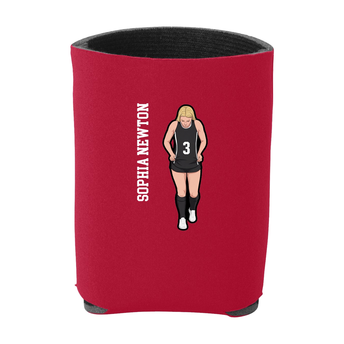 Can Holder — Name Vertical in Red