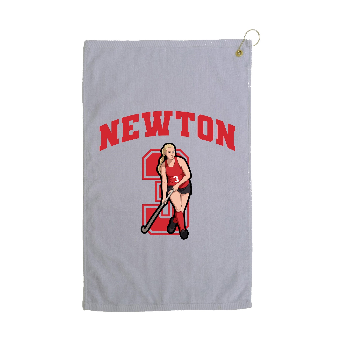 Golf Towel — Number in Grey