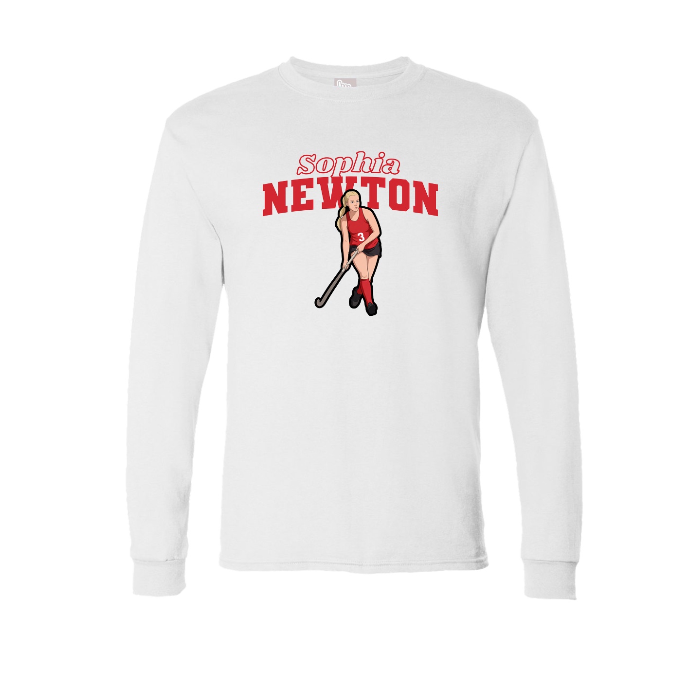 Long Sleeve Tee — Name Arch in White