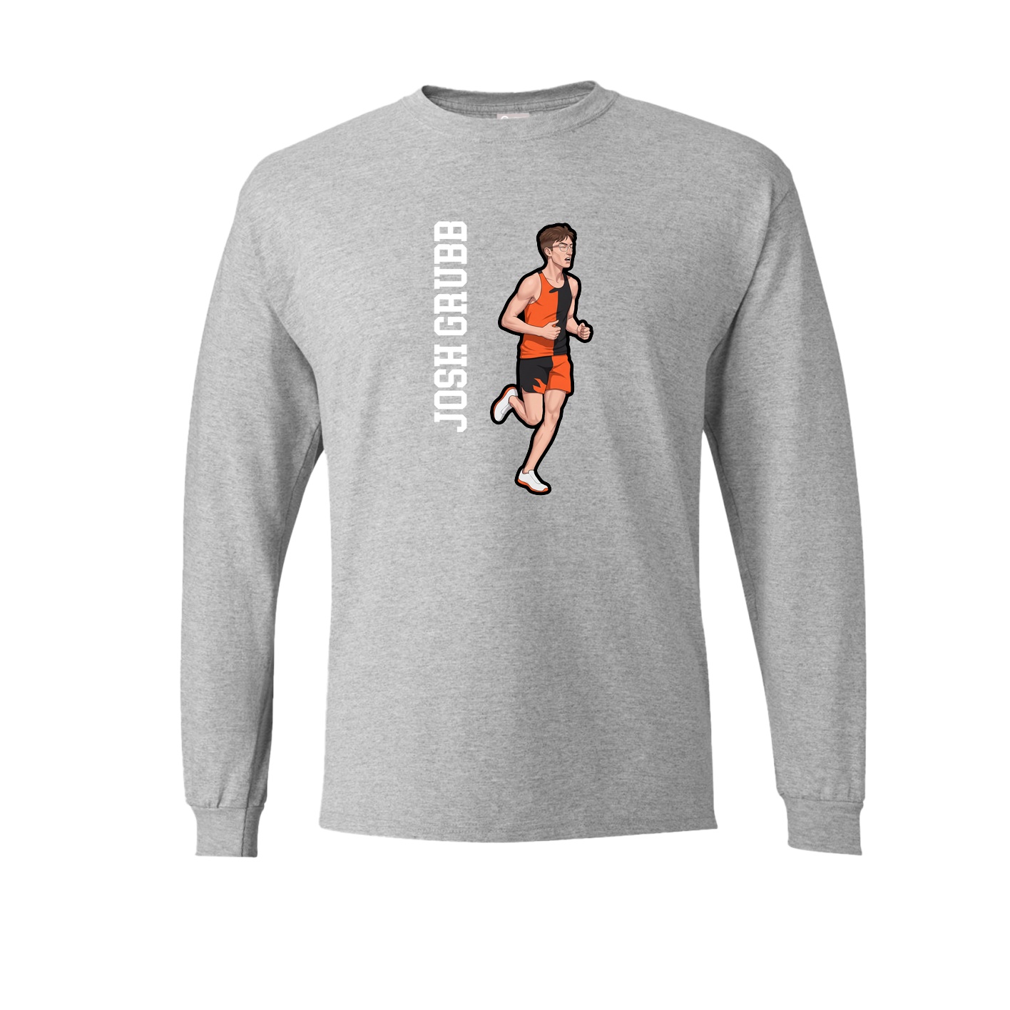 Long Sleeve Tee — Name Vertical in Grey
