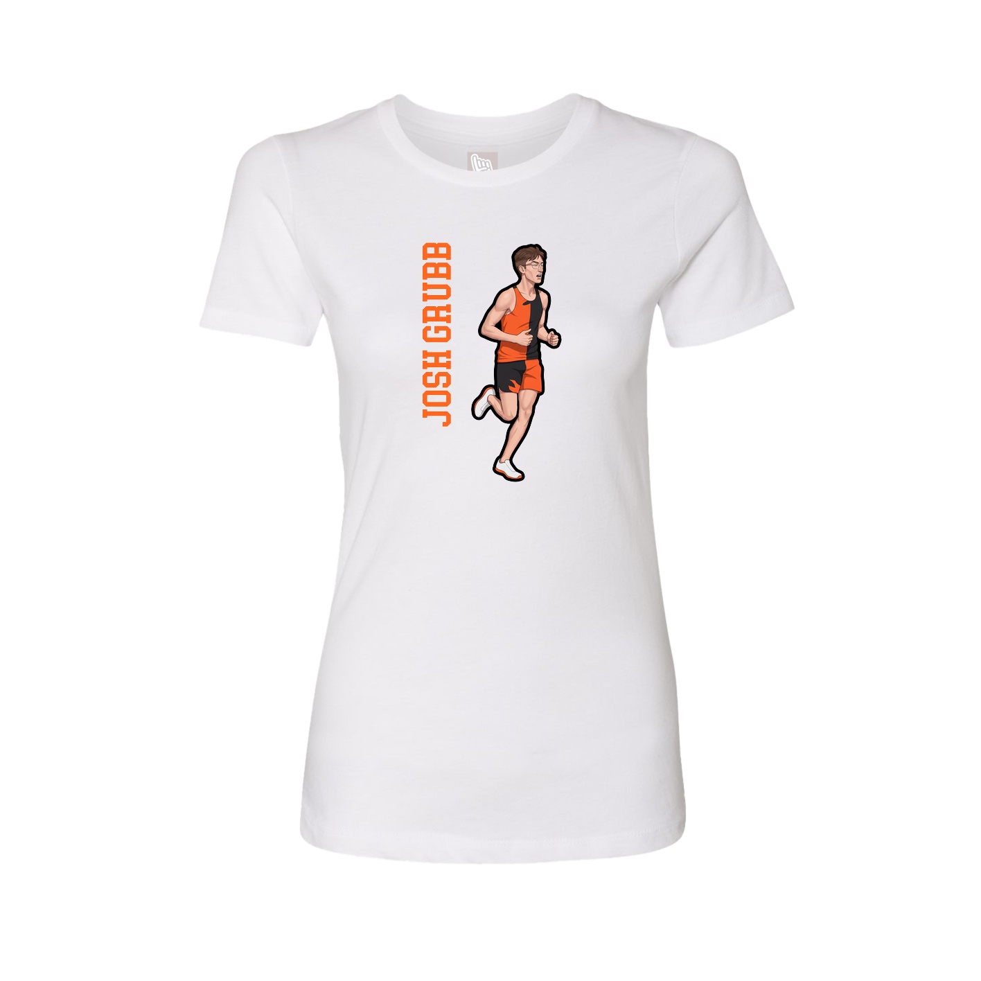 Fitted Women's Tee — Name Vertical in White
