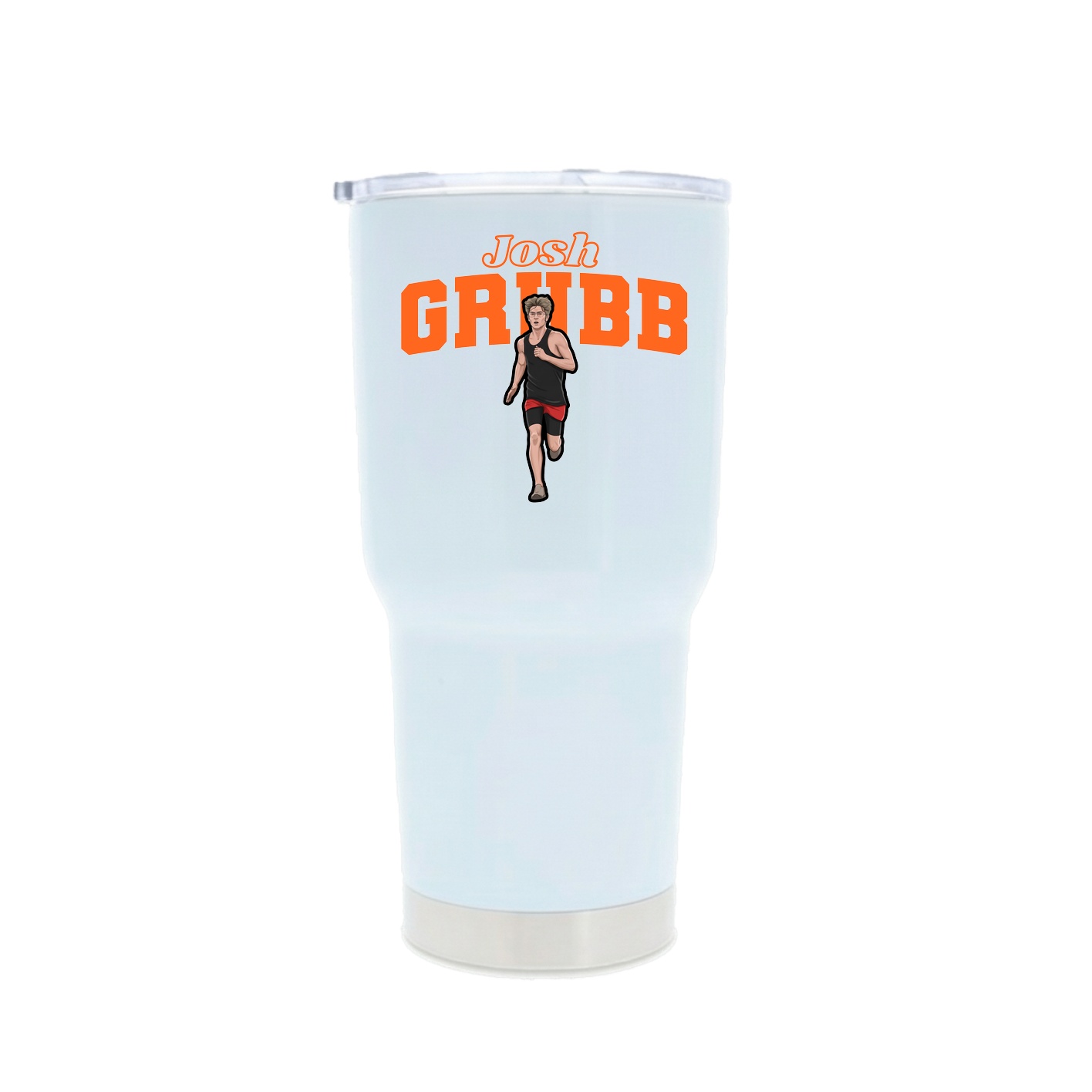 30oz Stainless Steel Tumbler — Name Arch in White