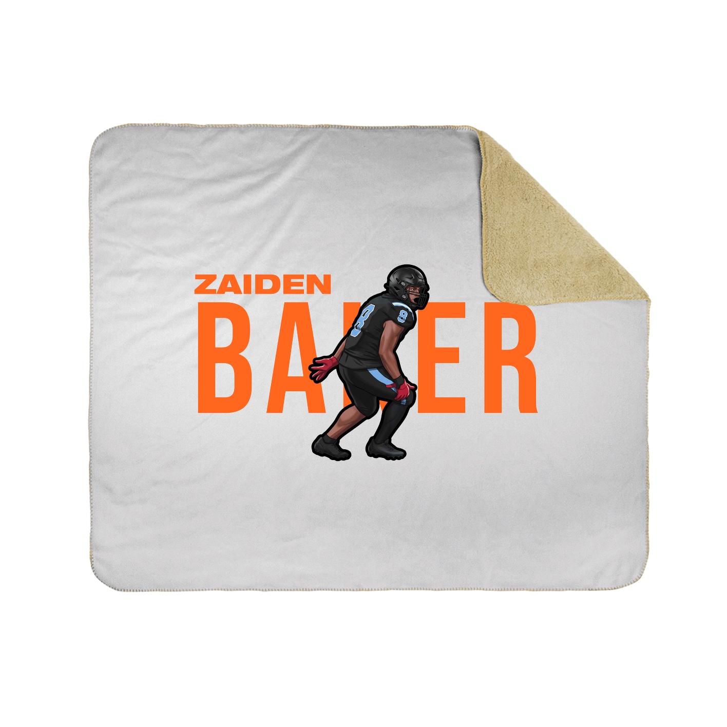 Throw Blanket — Player Name in White