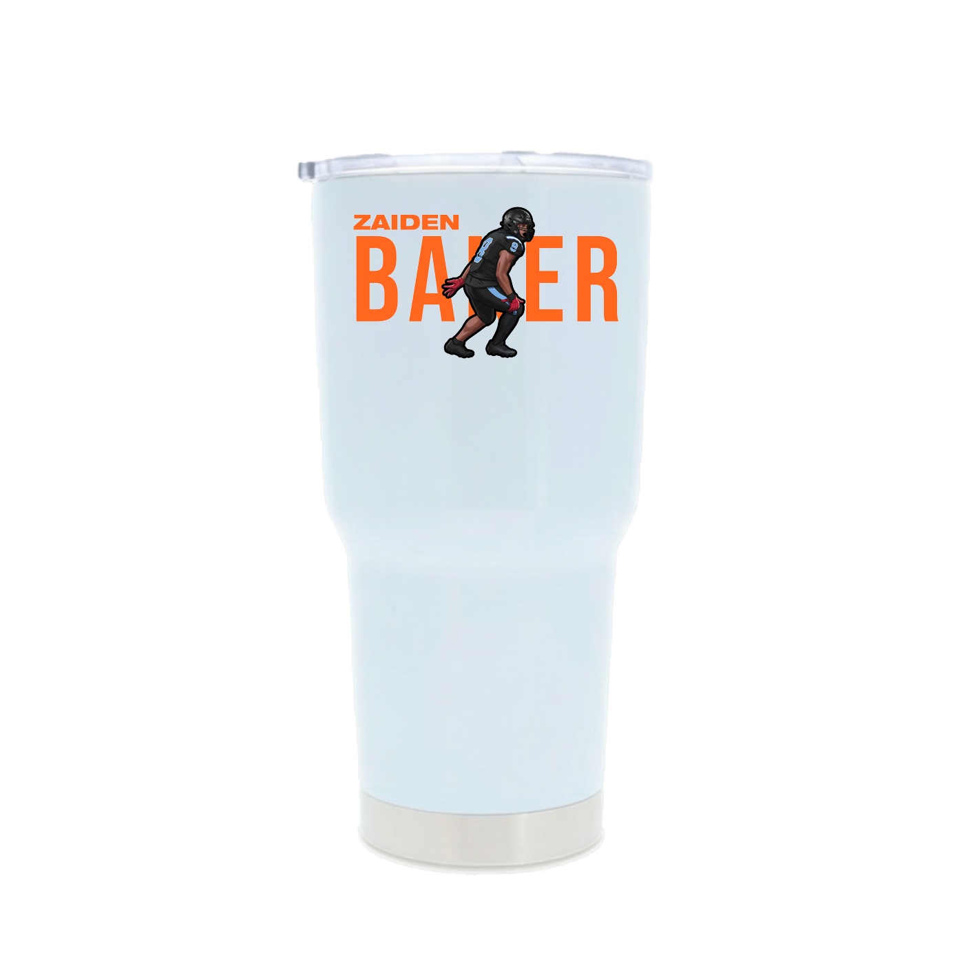 30oz Stainless Steel Tumbler — Player Name in White