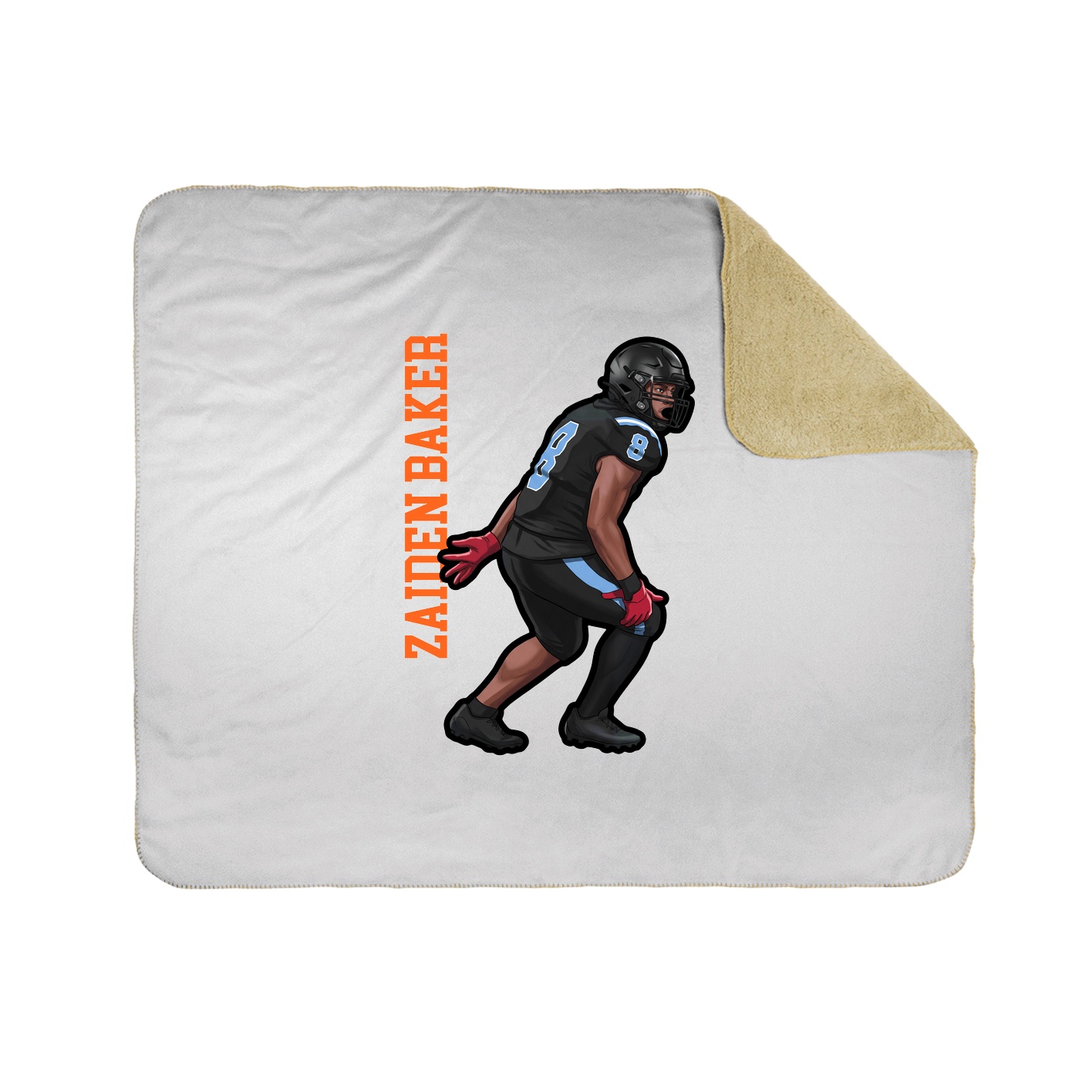 Throw Blanket — Name Vertical in White