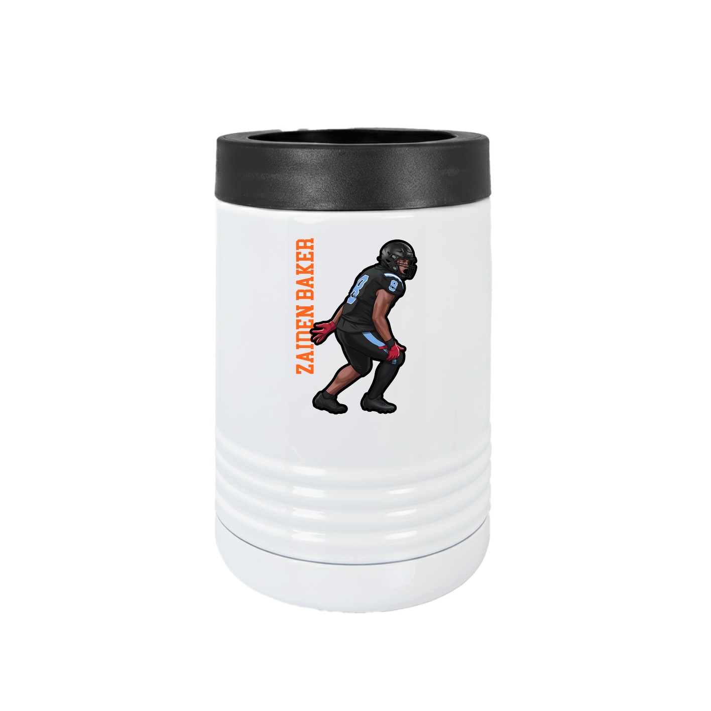 Beverage Holder — Name Vertical in White