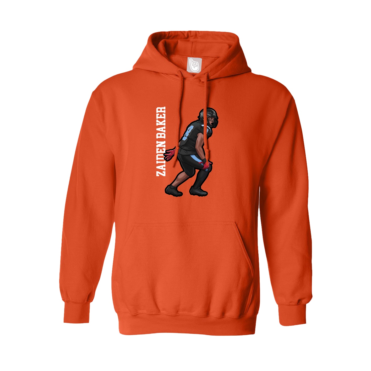 Hoodie — Name Vertical in Orange