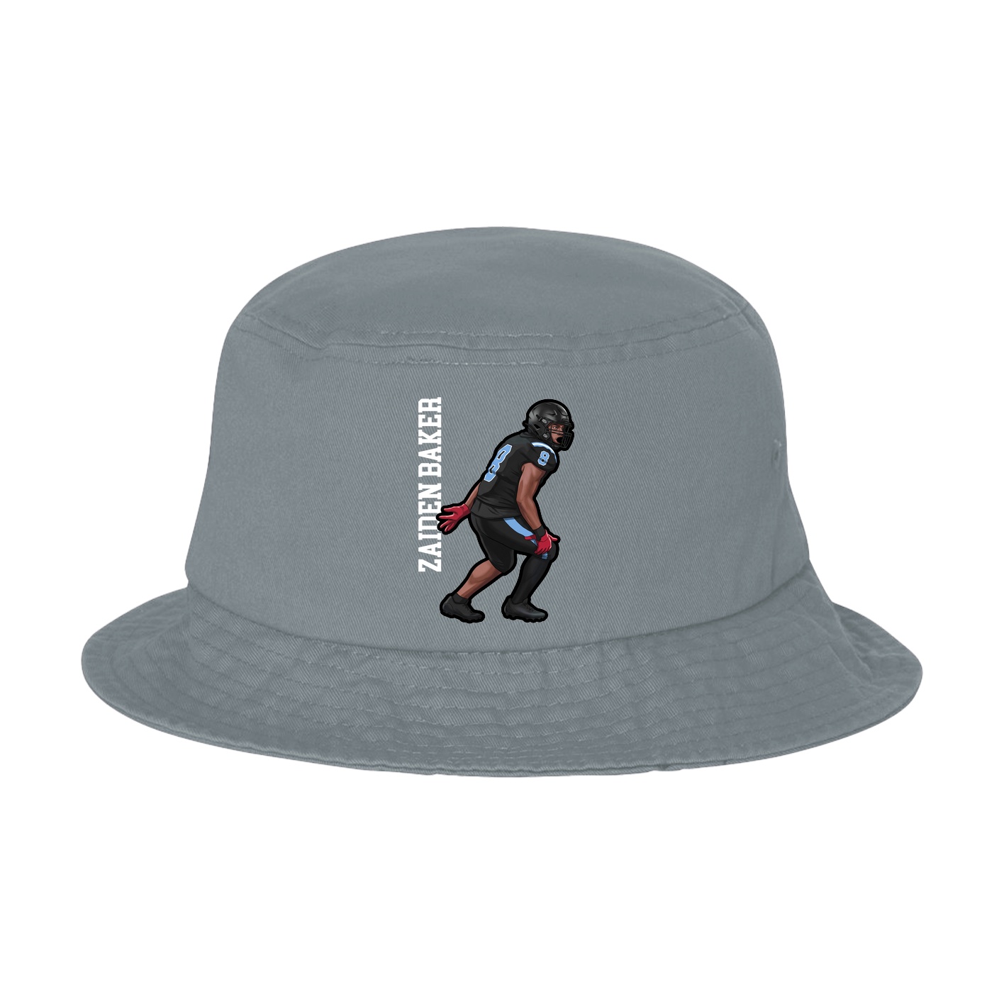 Bucket Cap — Name Vertical in Grey