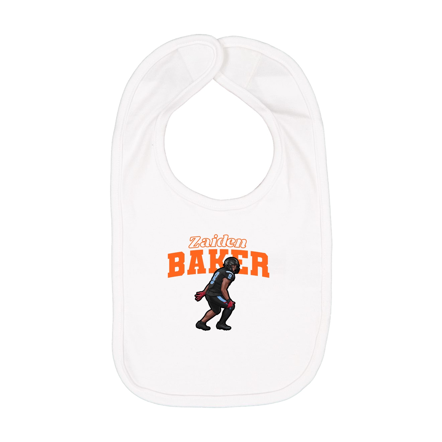Infant Bib — Name Arch in White