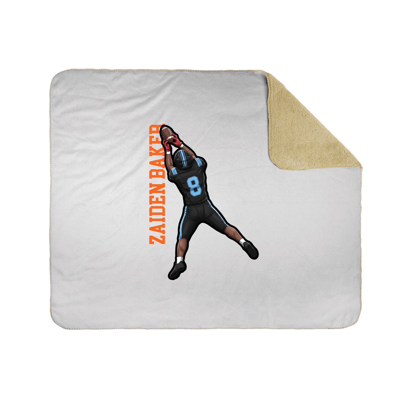 Throw Blanket — Name Vertical in White