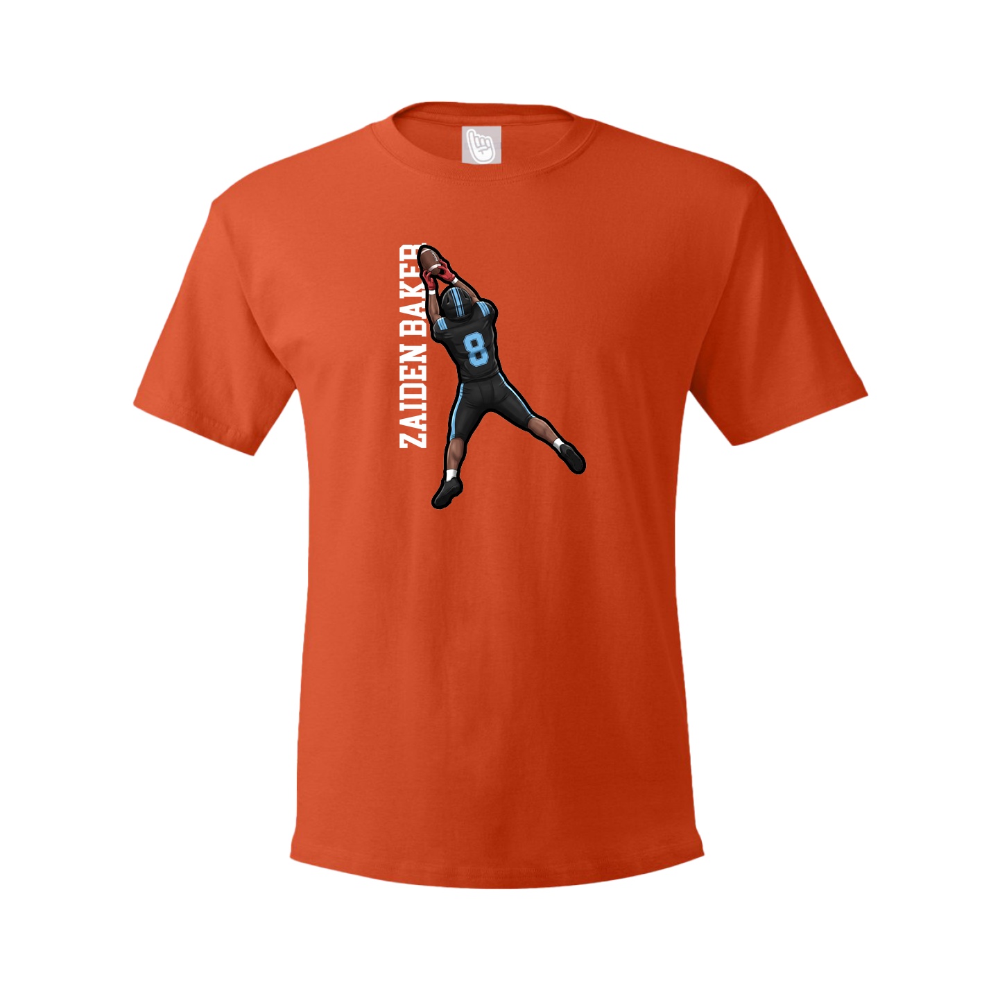 Tee — Name Vertical in Orange