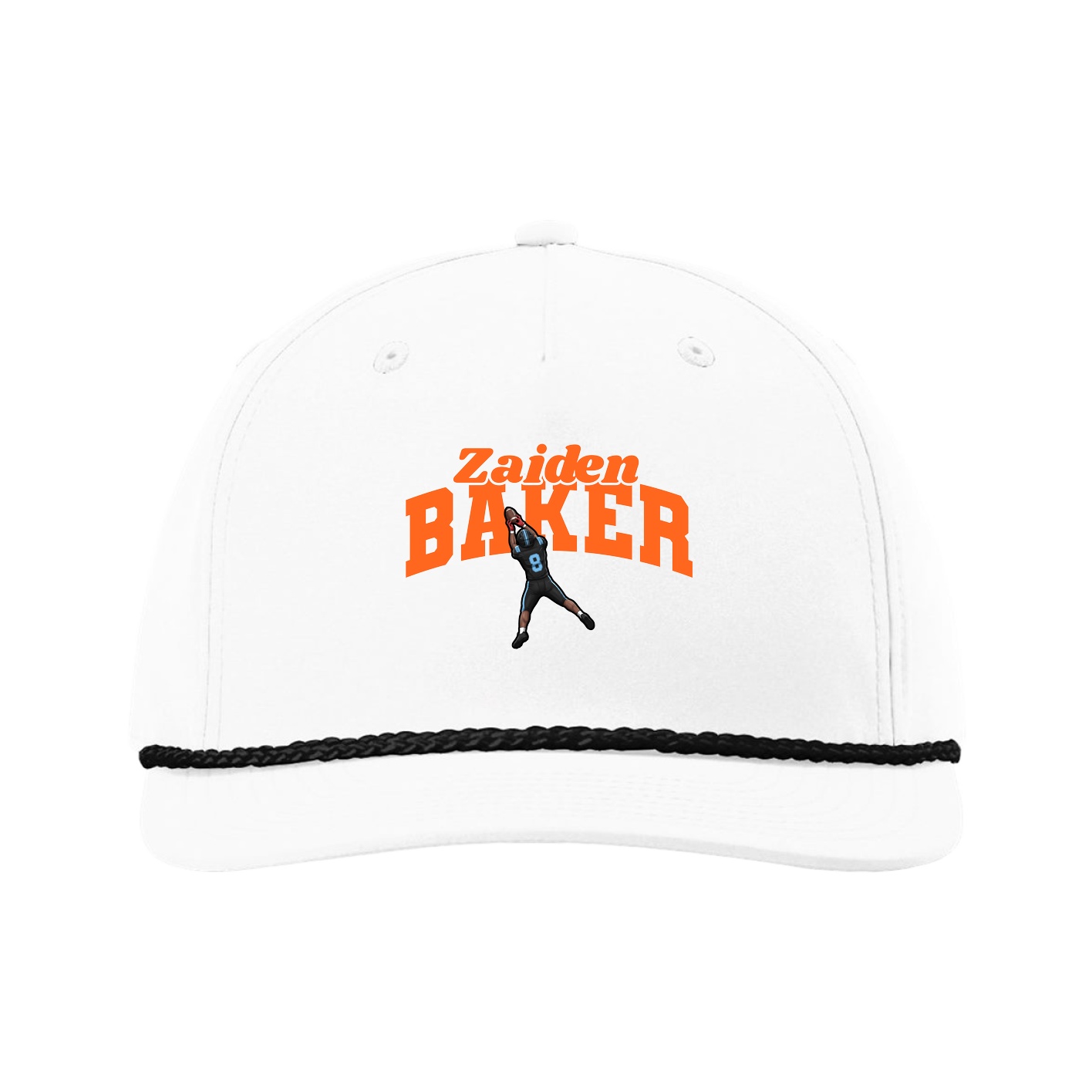 Five-Panel Classic Rope Cap — Signature Arch in White