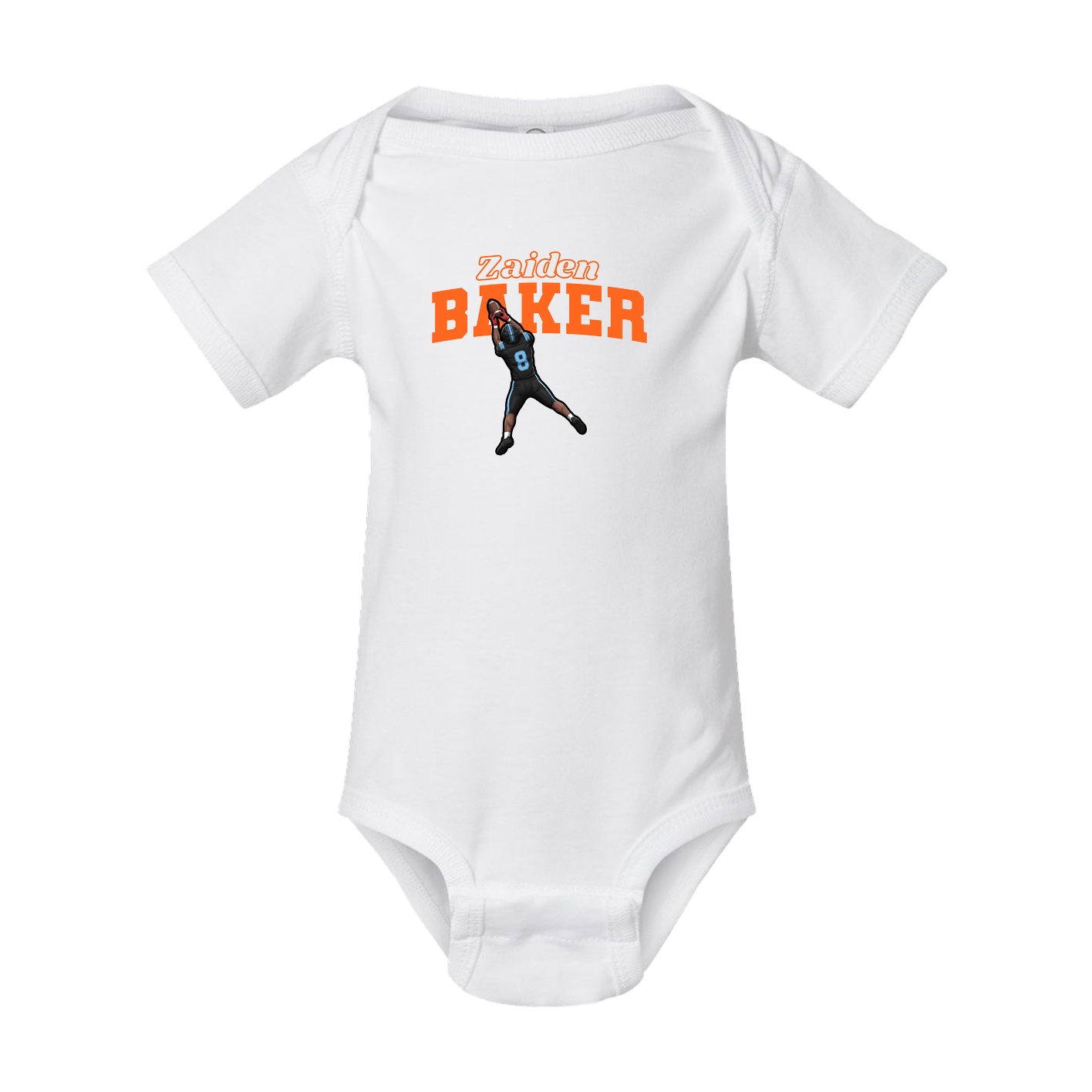 Baby Onesie — Name Arch in White