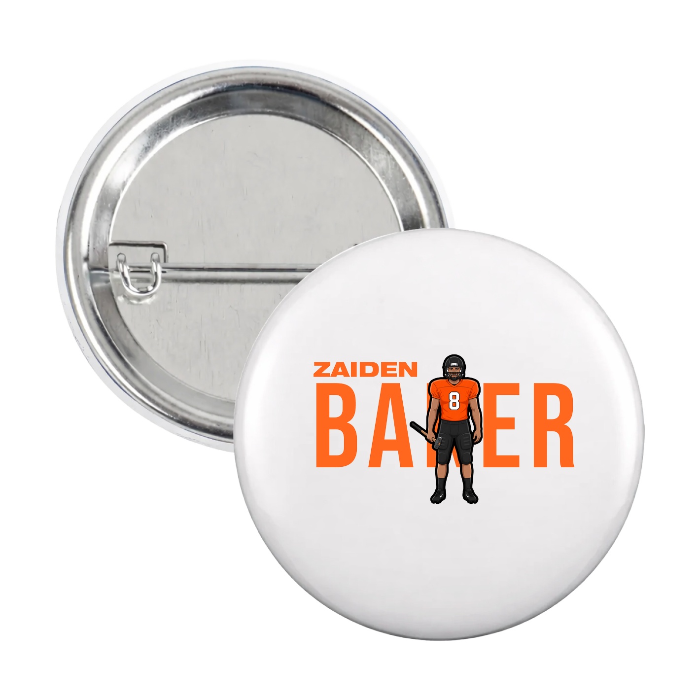 Game Day Button — Player Name in White