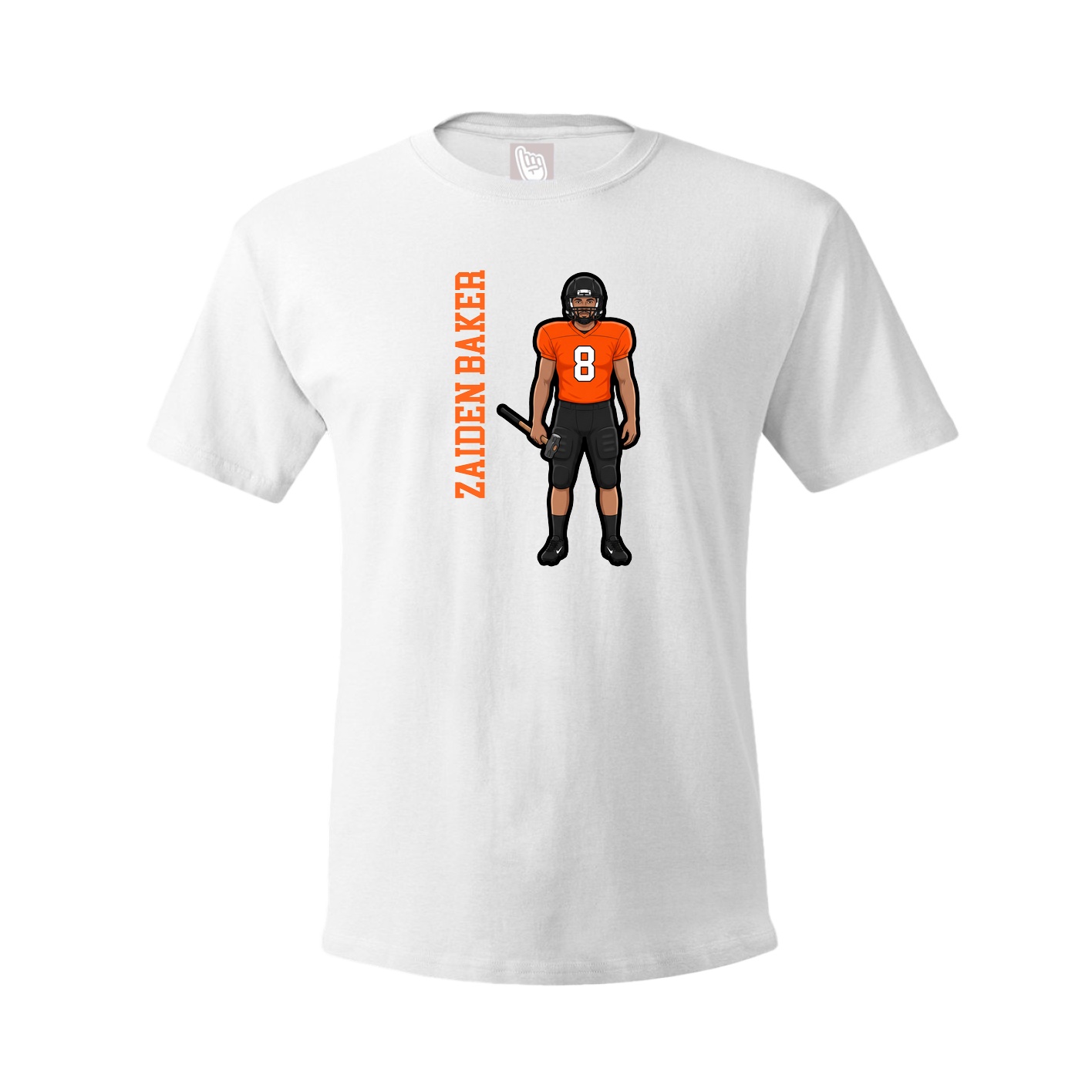 Tee — Name Vertical in White