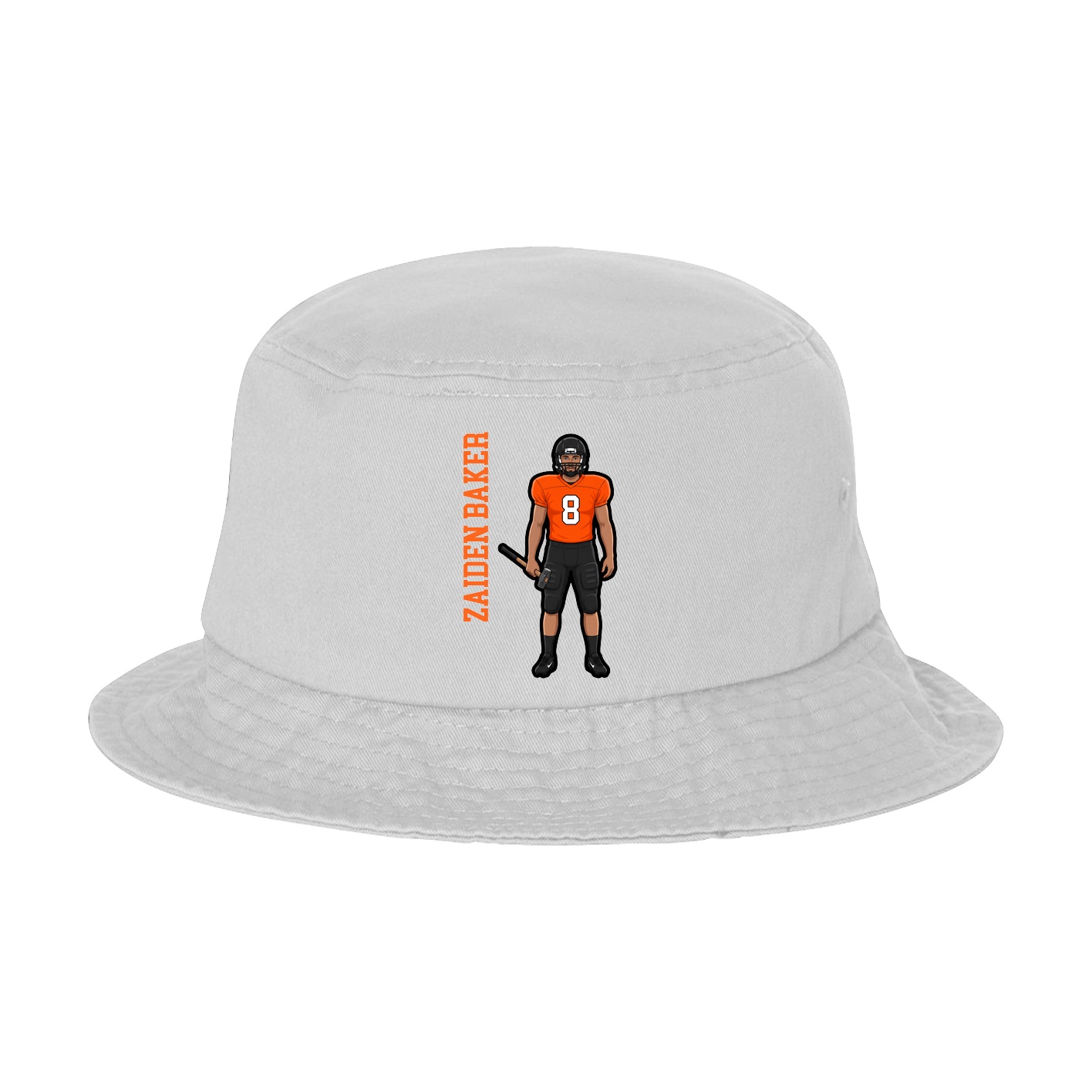 Bucket Cap — Name Vertical in White