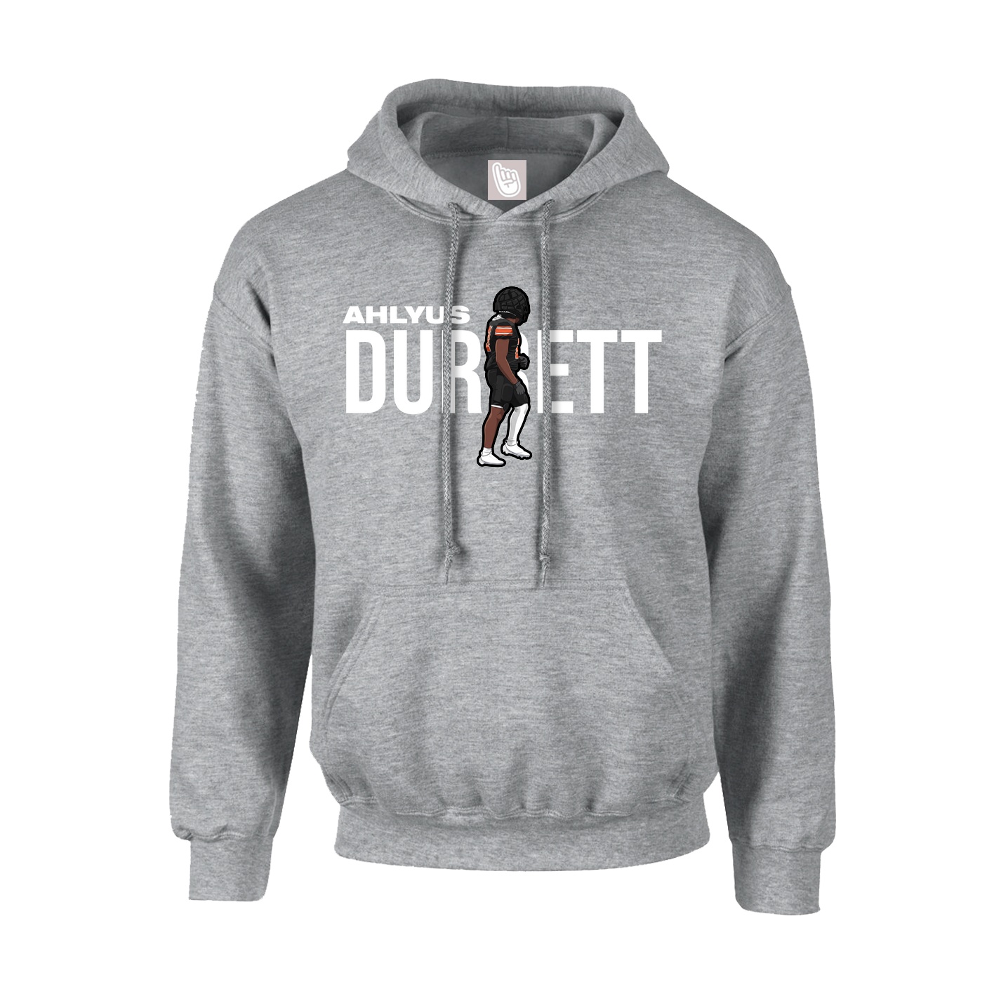 Youth Hoodie — Player Name in Grey