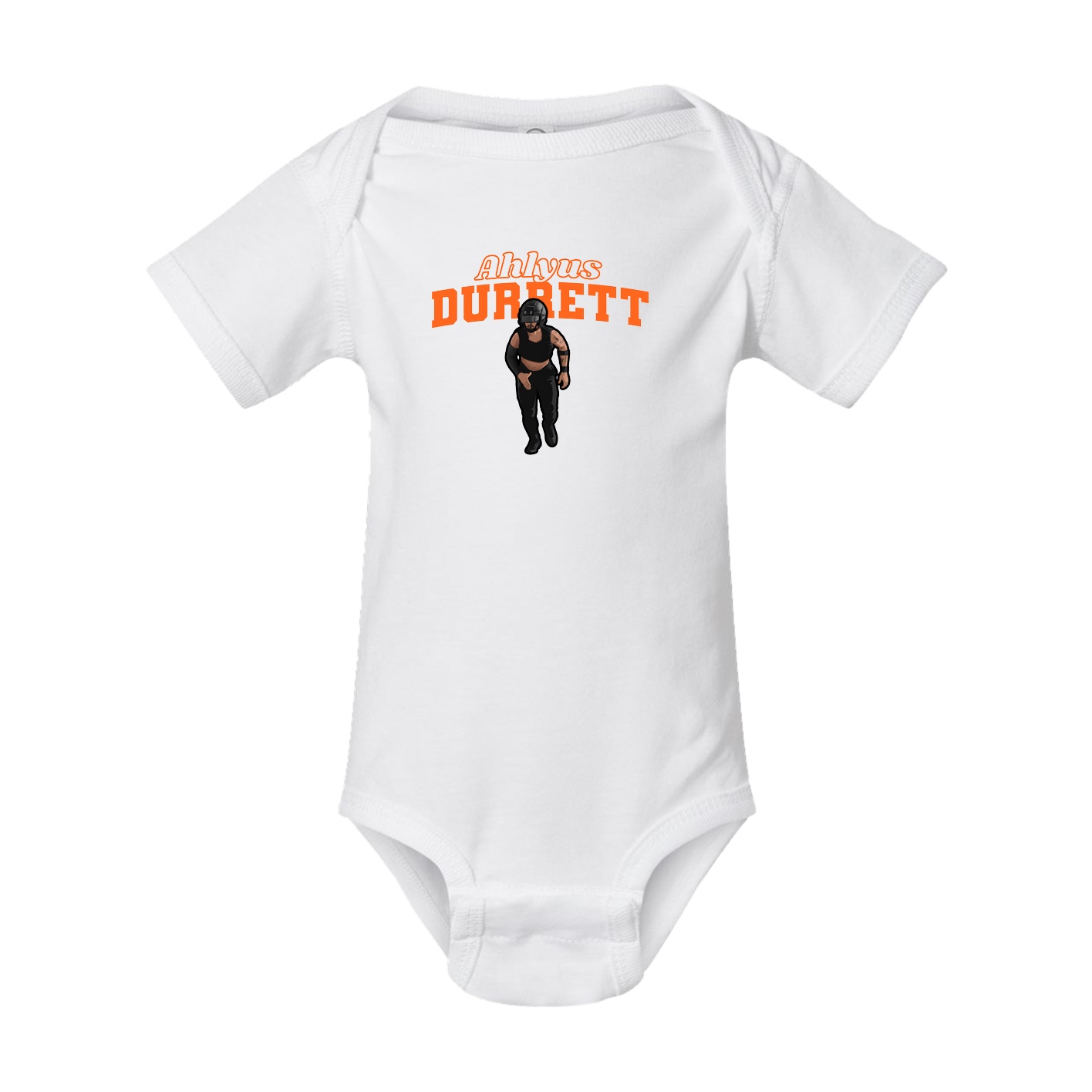 Baby Onesie — Name Arch in White