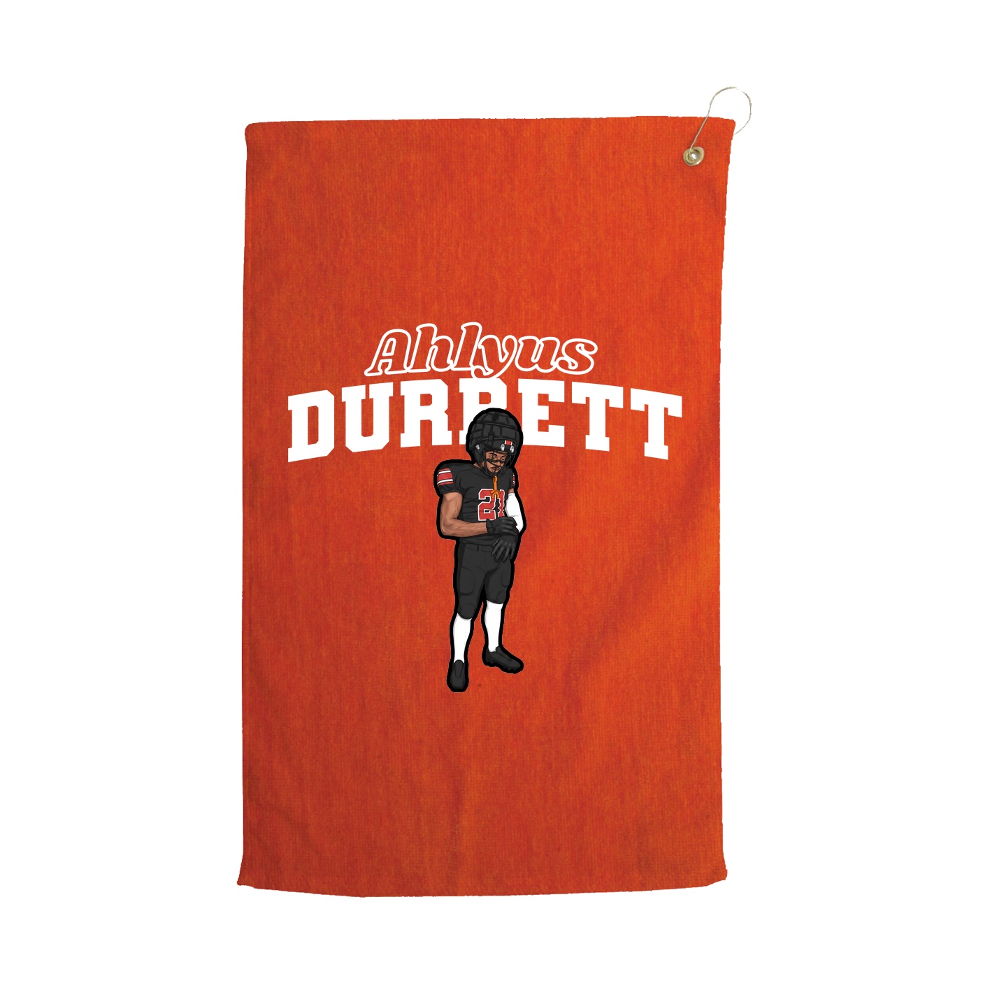 Golf Towel — Name Arch in Orange