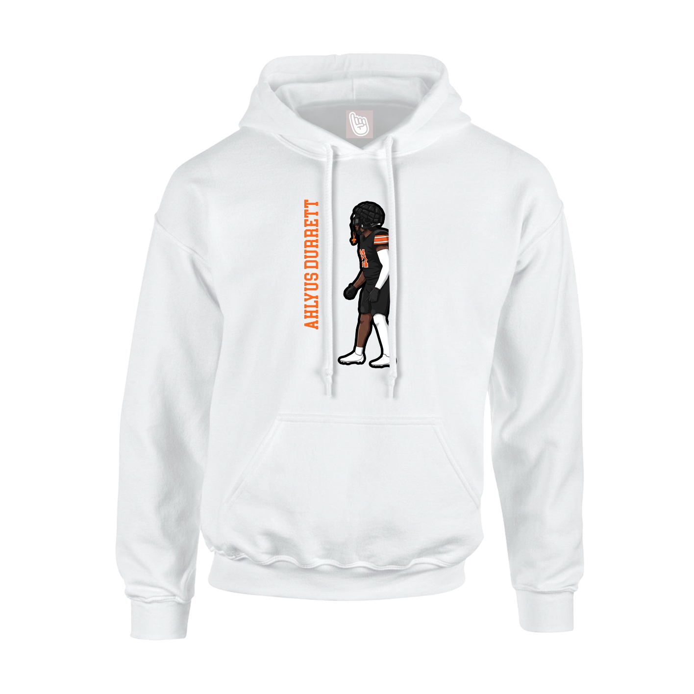 Hoodie — Name Vertical in White