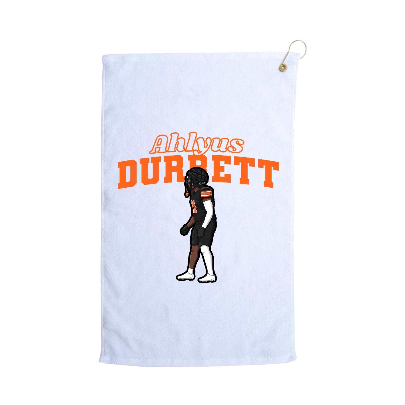 Golf Towel — Name Arch in White