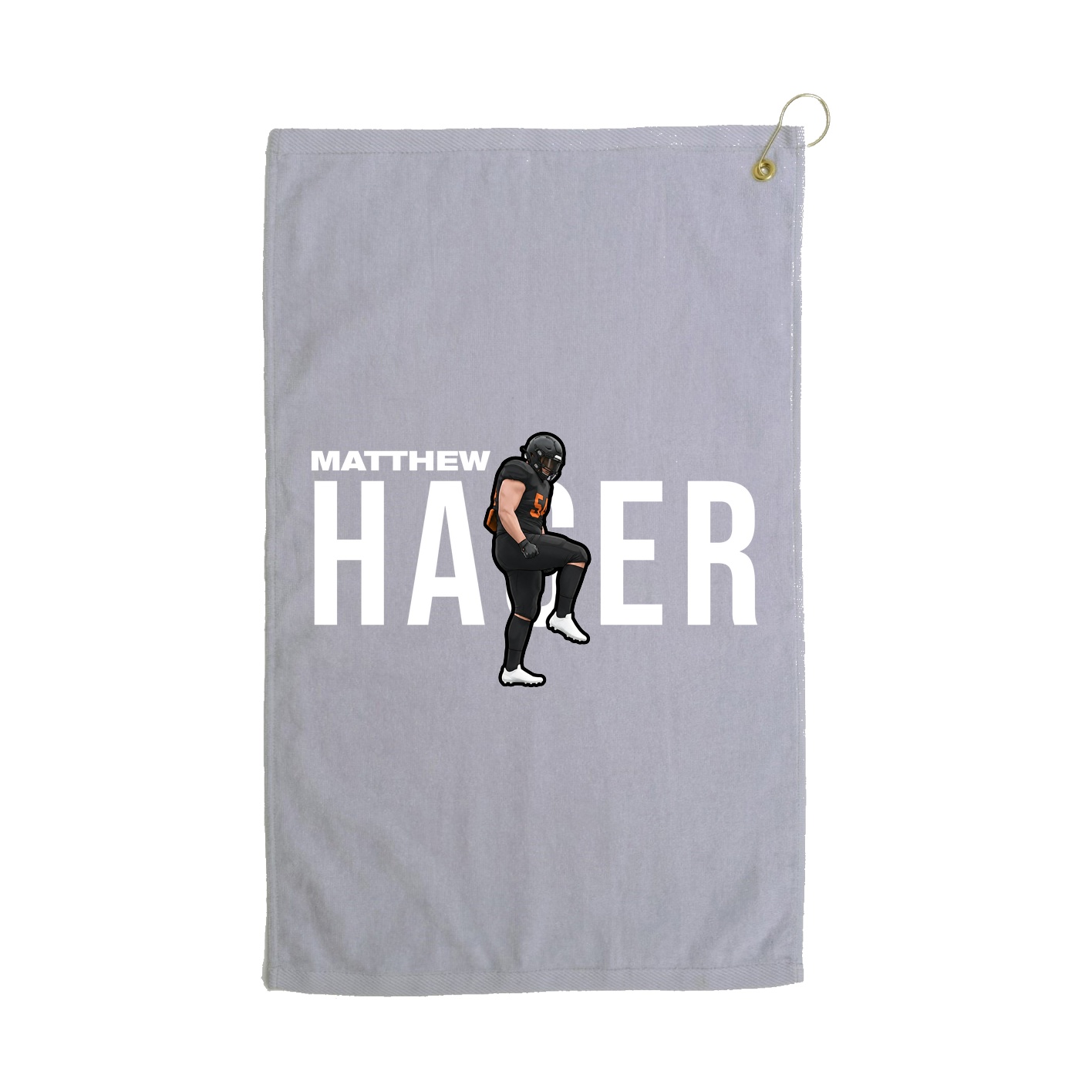 Golf Towel — Player Name in Grey