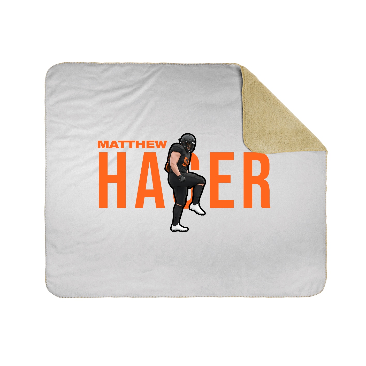 Throw Blanket — Player Name in White