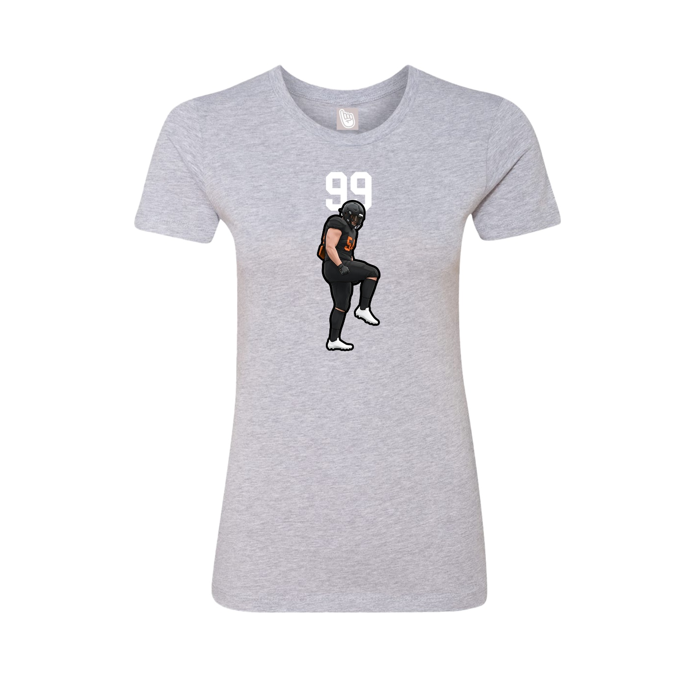 Fitted Women's Tee — Number Top in Grey