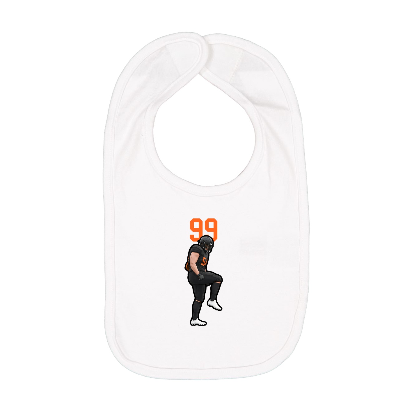 Infant Bib — Number Top in White