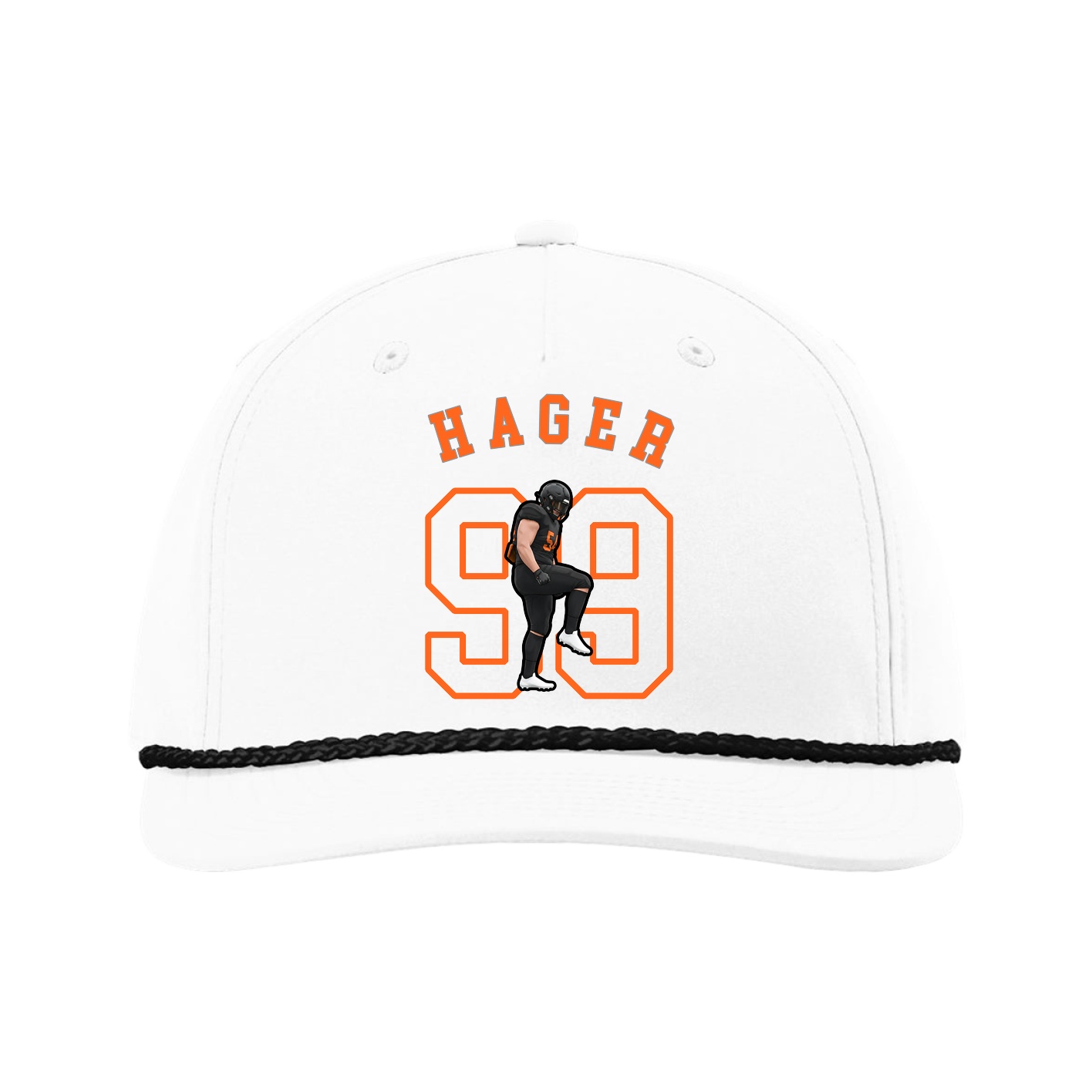 Five-Panel Classic Rope Cap — Shirsey Arch in White