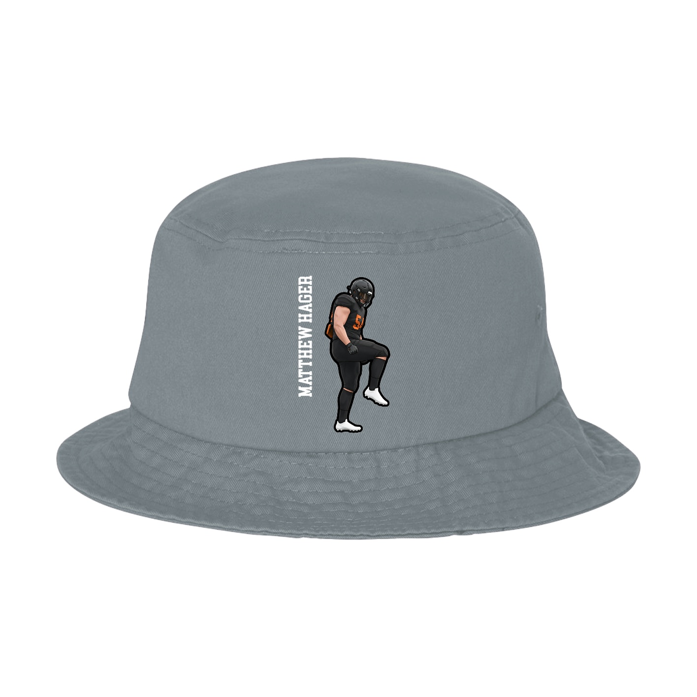 Bucket Cap — Name Vertical in Grey