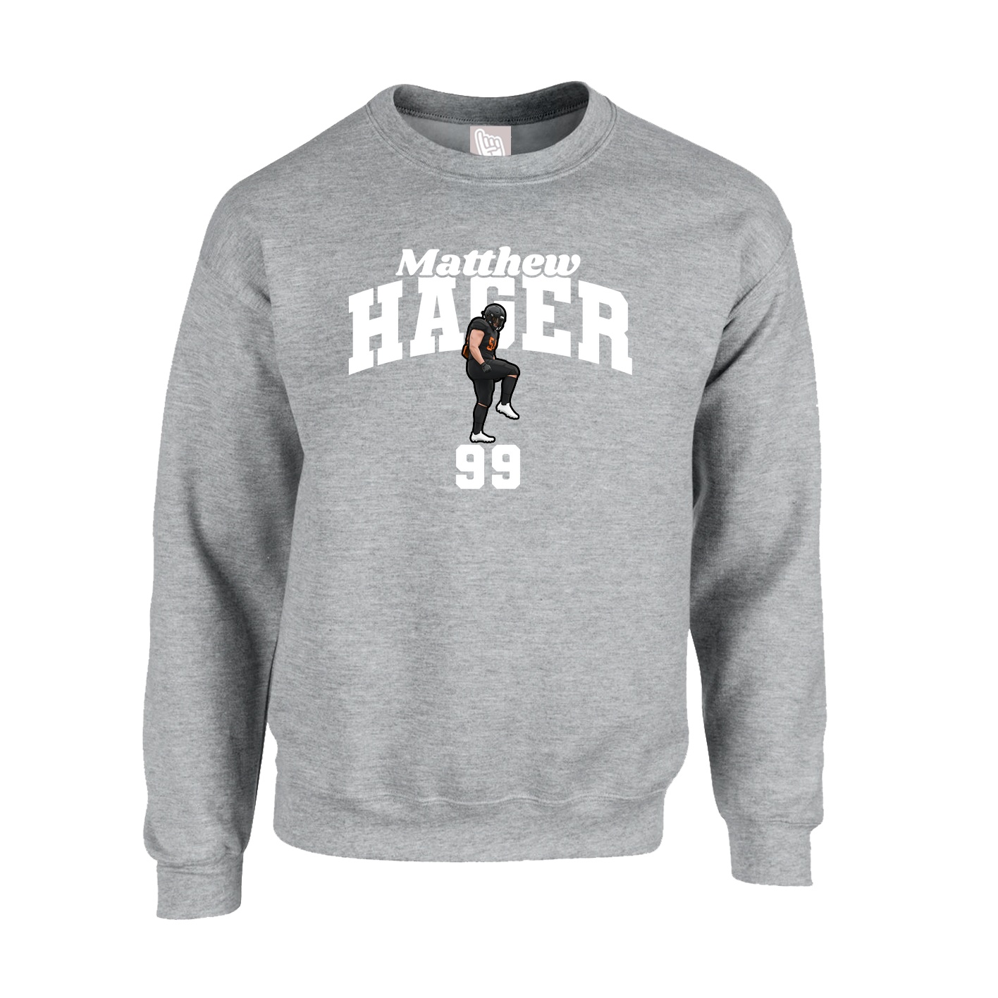 Fleece Crew — Signature Arch in Grey