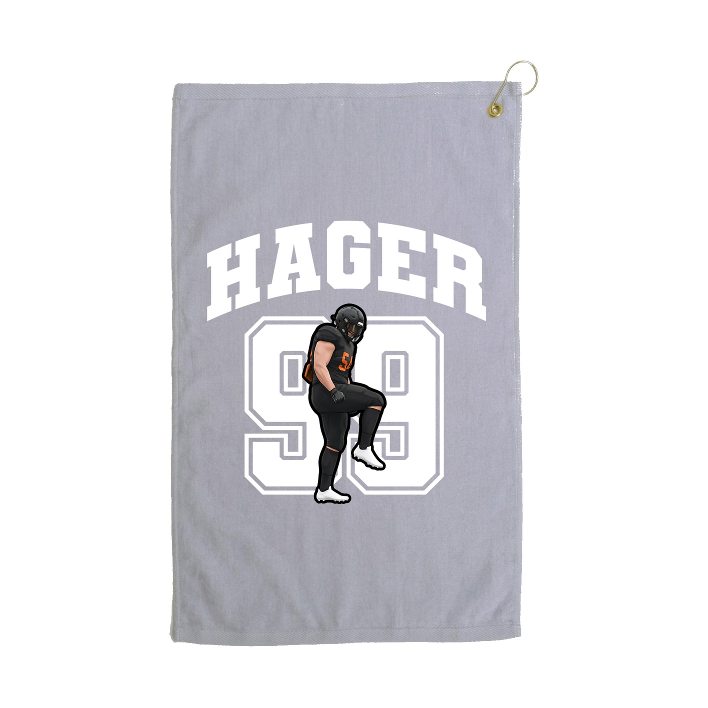 Golf Towel — Number in Grey