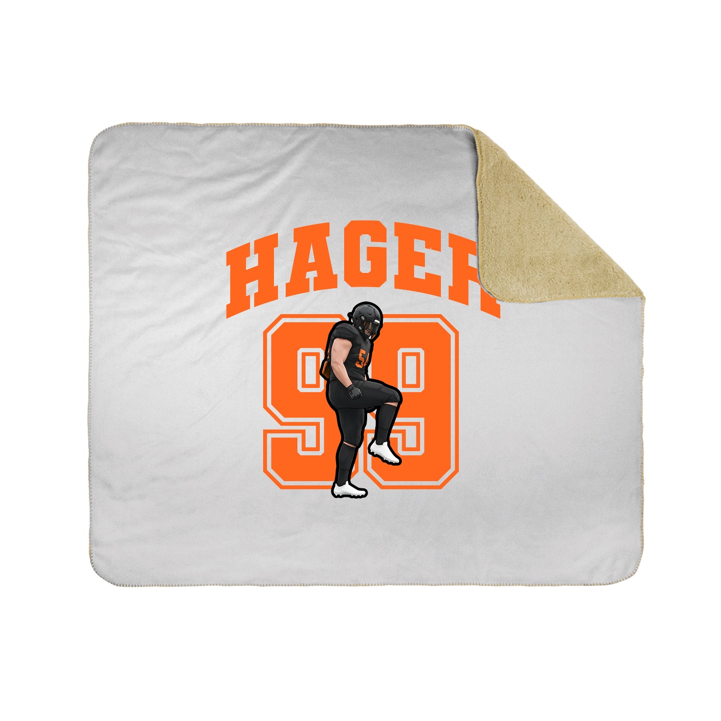 Throw Blanket — Number in White