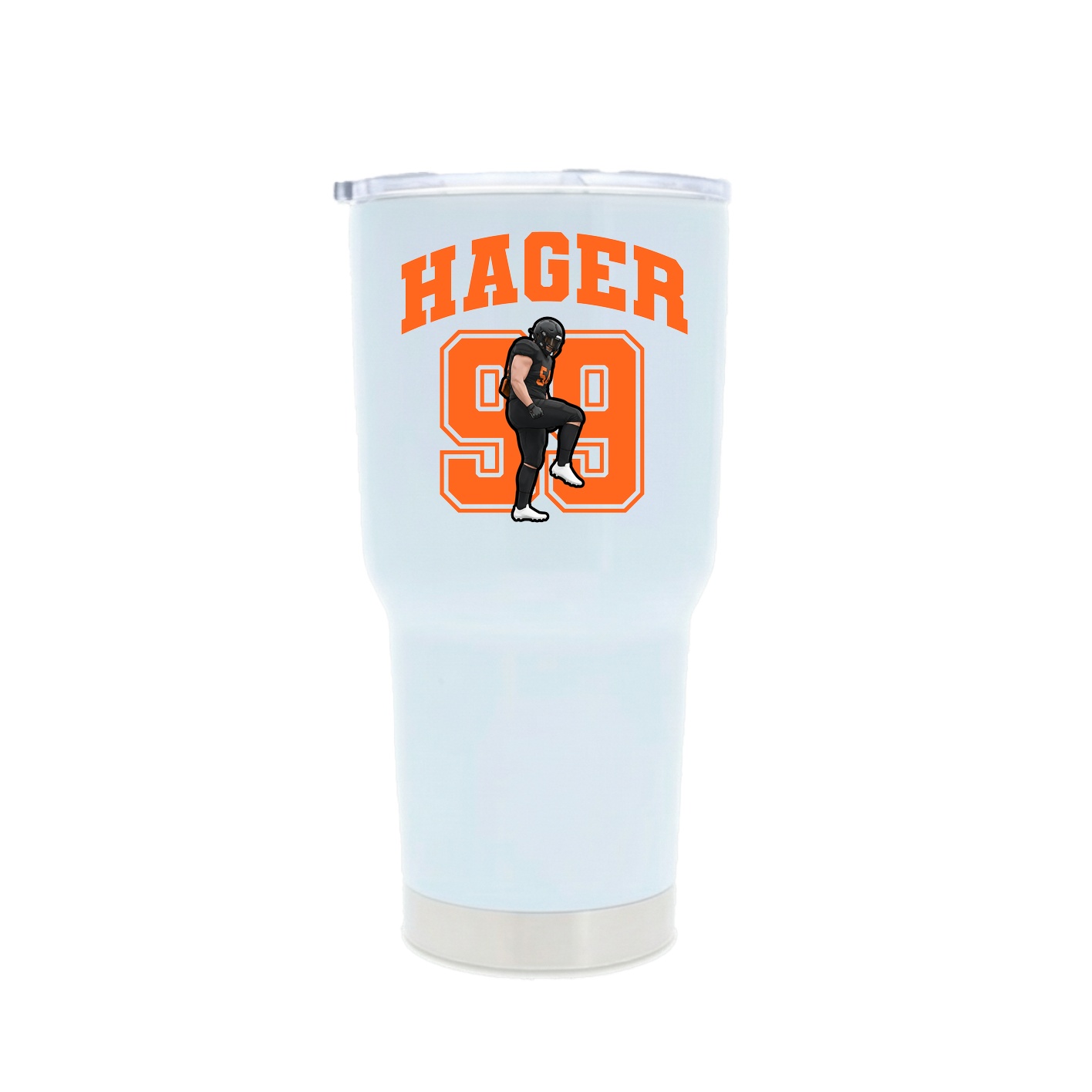 30oz Stainless Steel Tumbler — Number in White