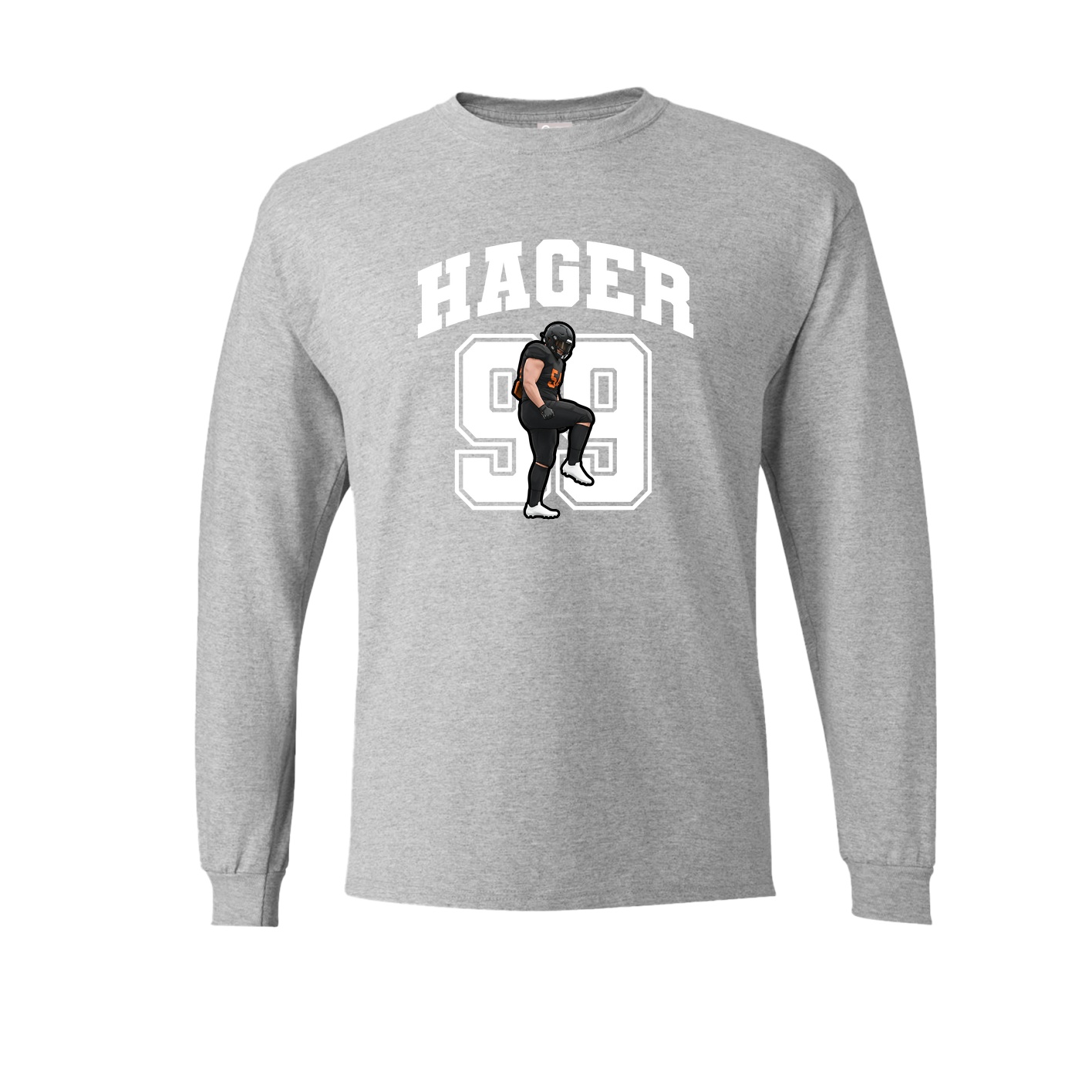 Long Sleeve Tee — Number in Grey