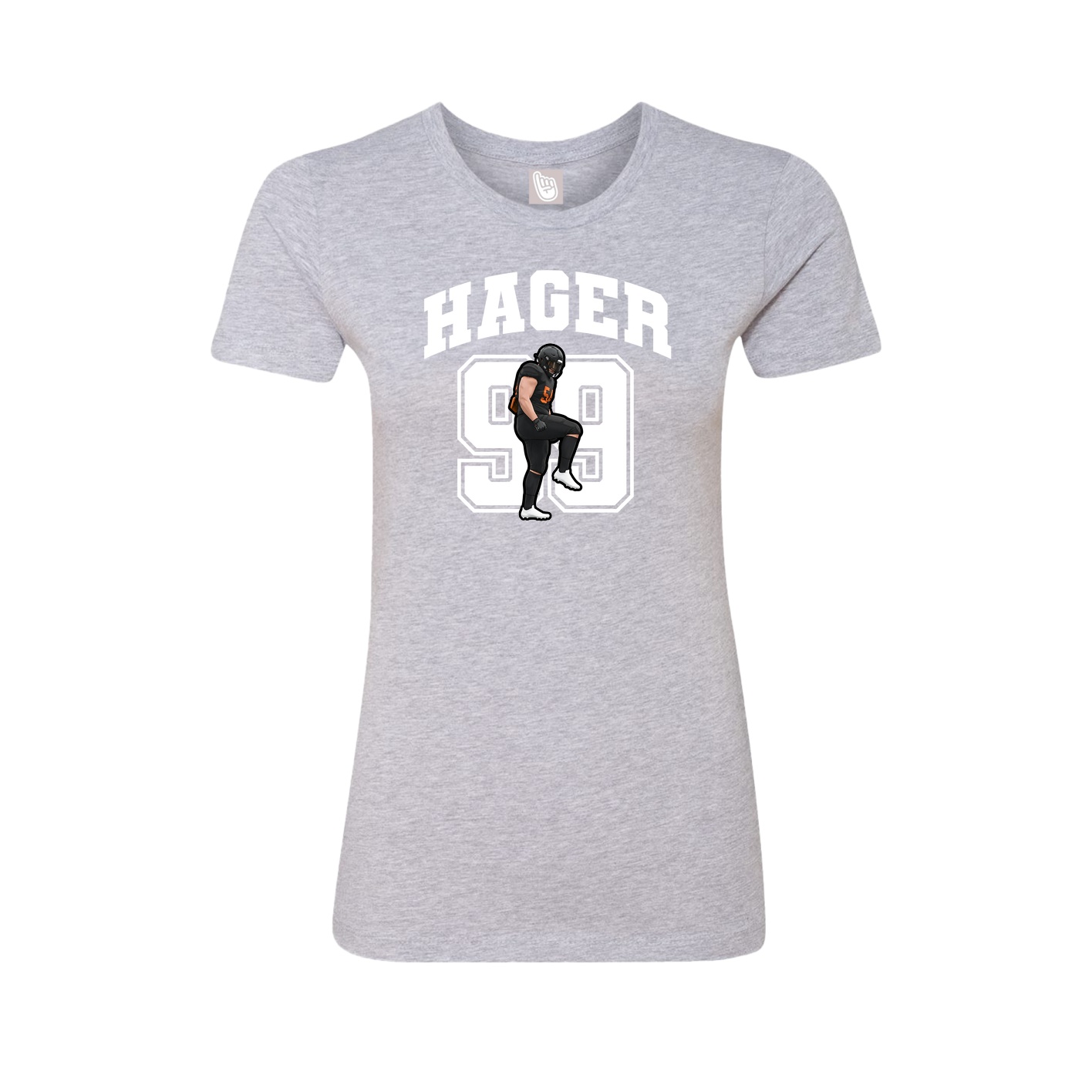 Fitted Women's Tee — Number in Grey