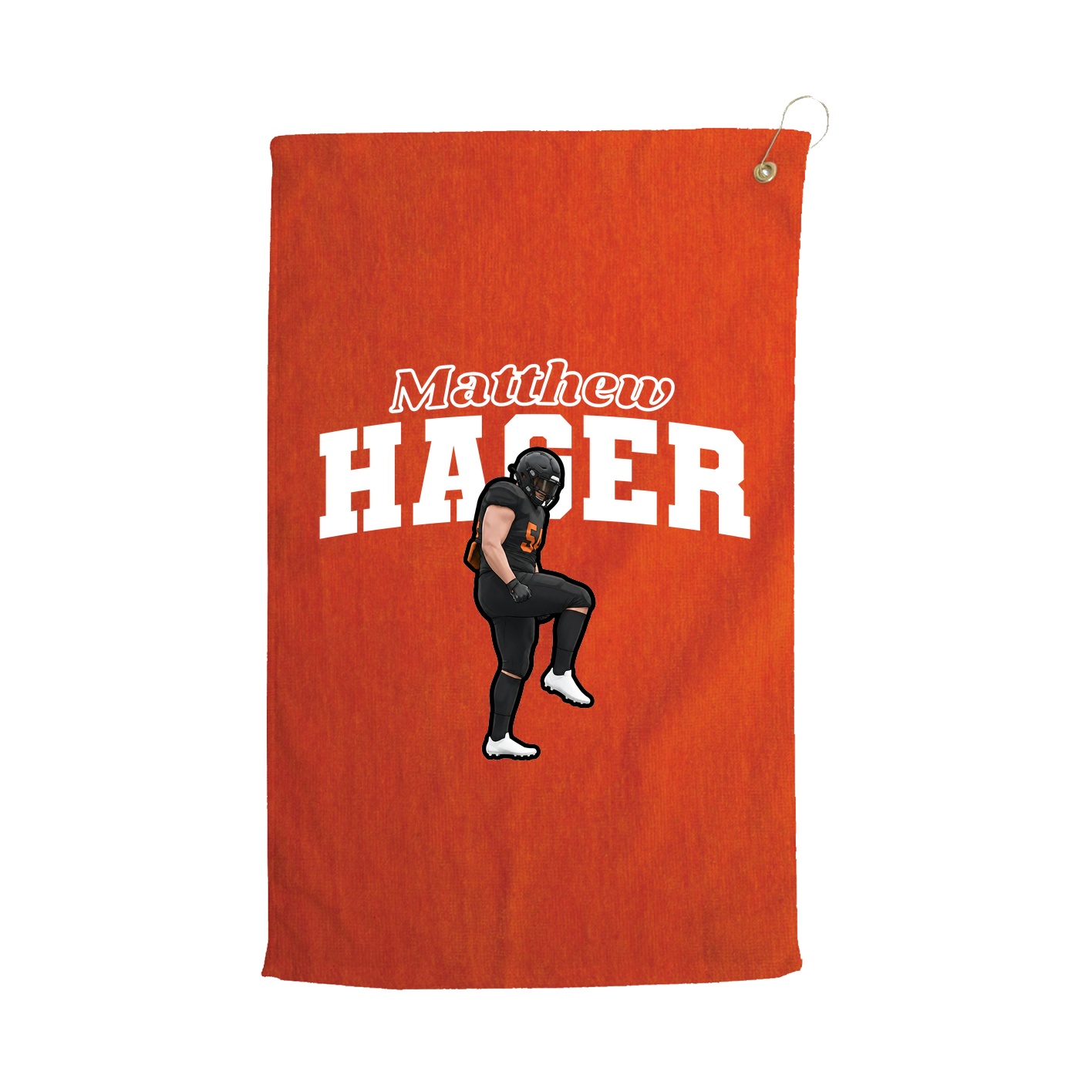 Golf Towel — Name Arch in Orange