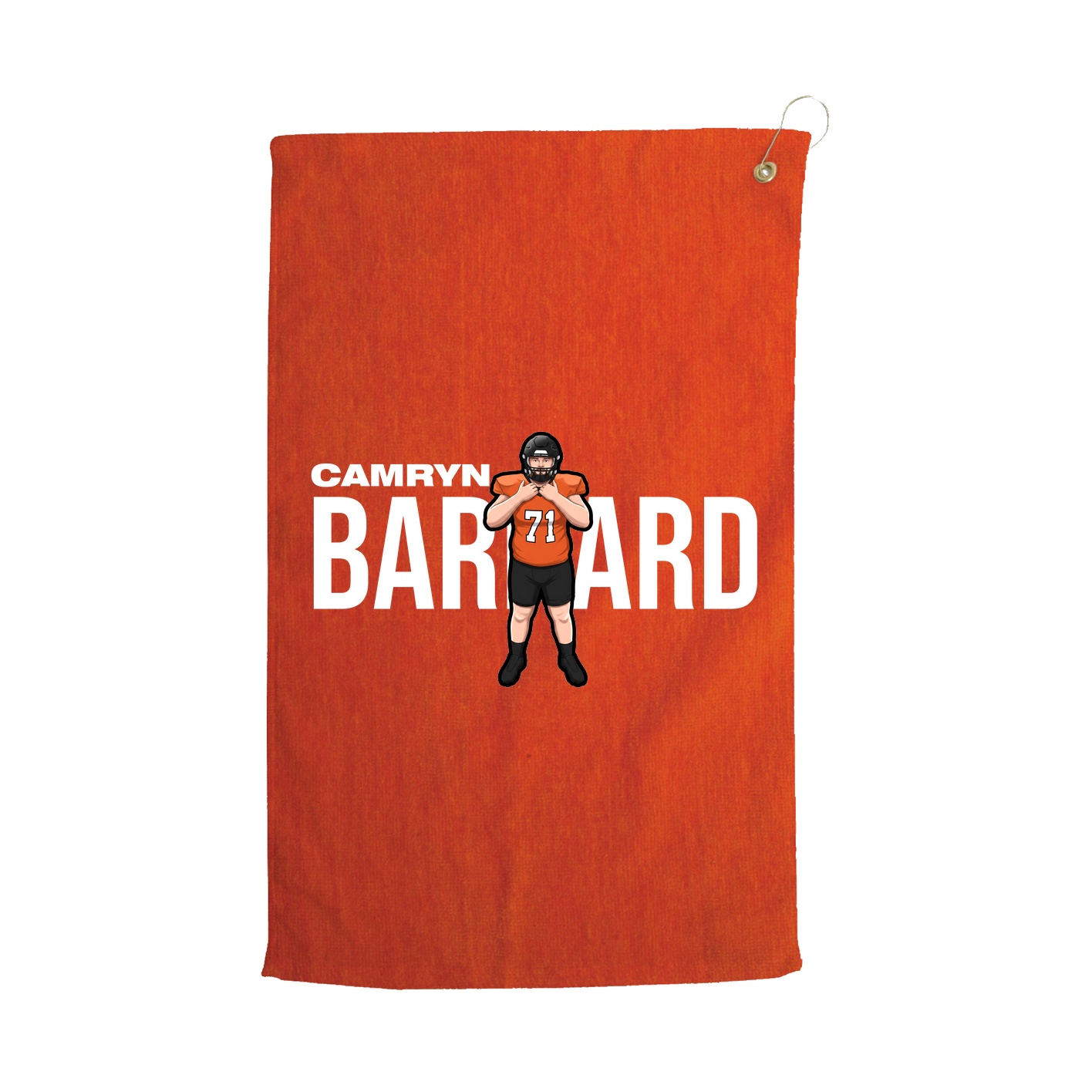 Golf Towel — Player Name in Orange