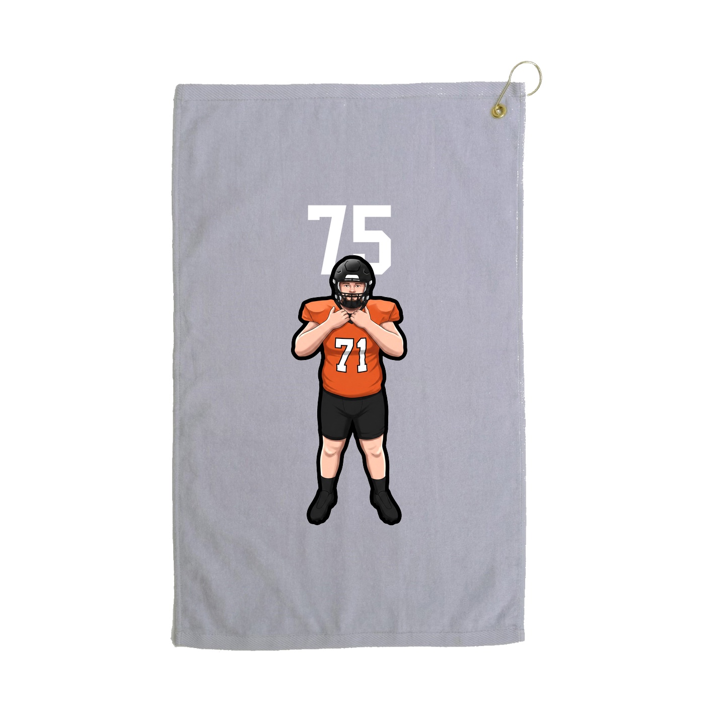 Golf Towel — Number Top in Grey