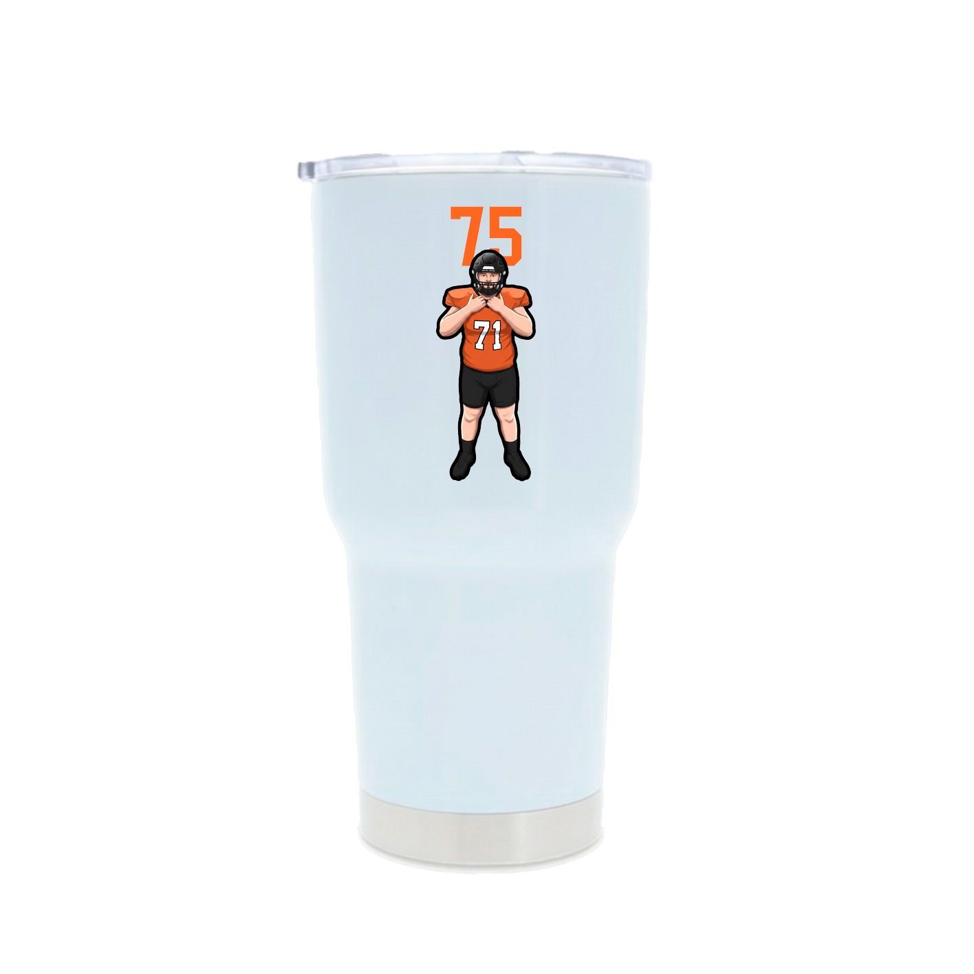 30oz Stainless Steel Tumbler — Number Top in White