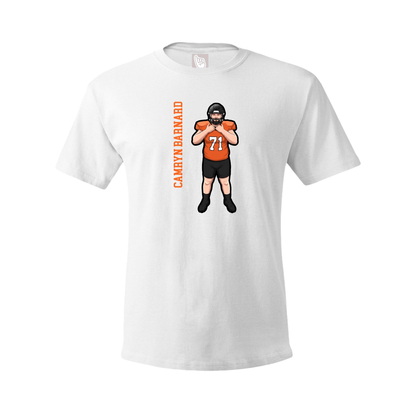 Youth Tee — Name Vertical in White