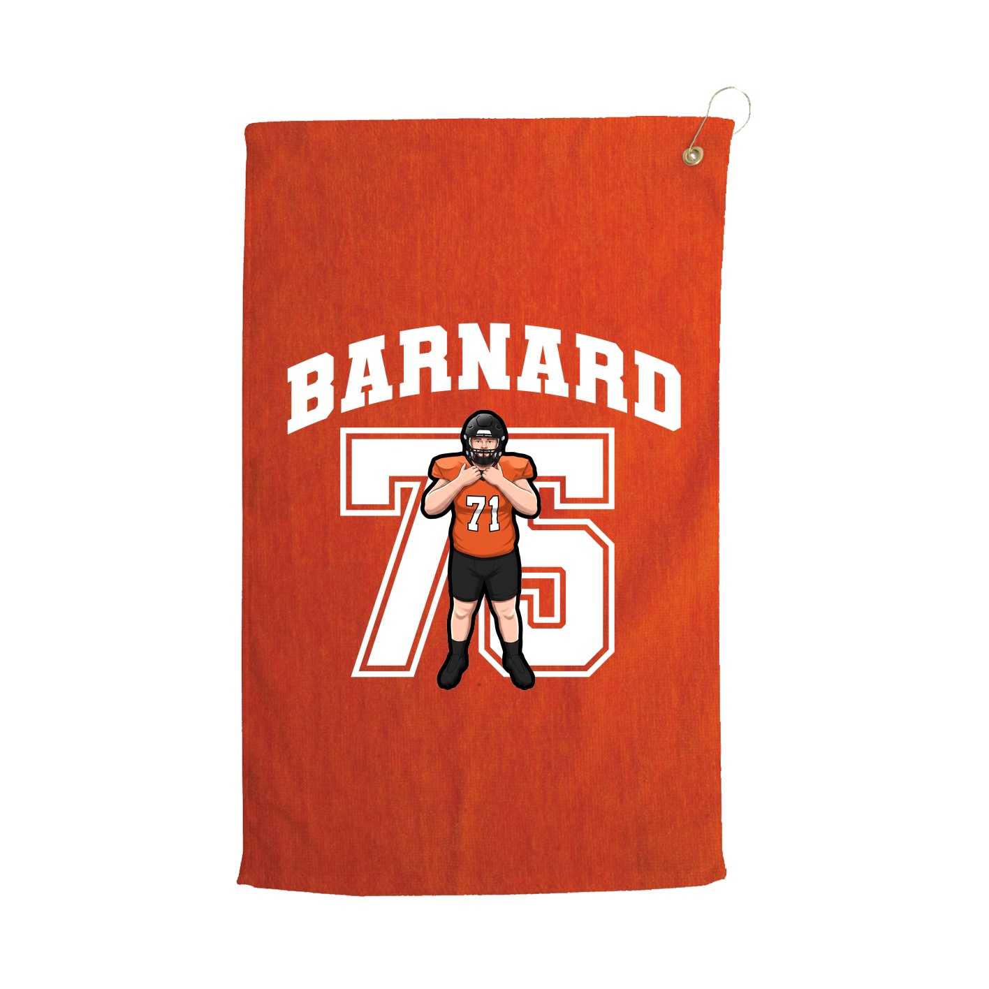 Golf Towel — Number in Orange