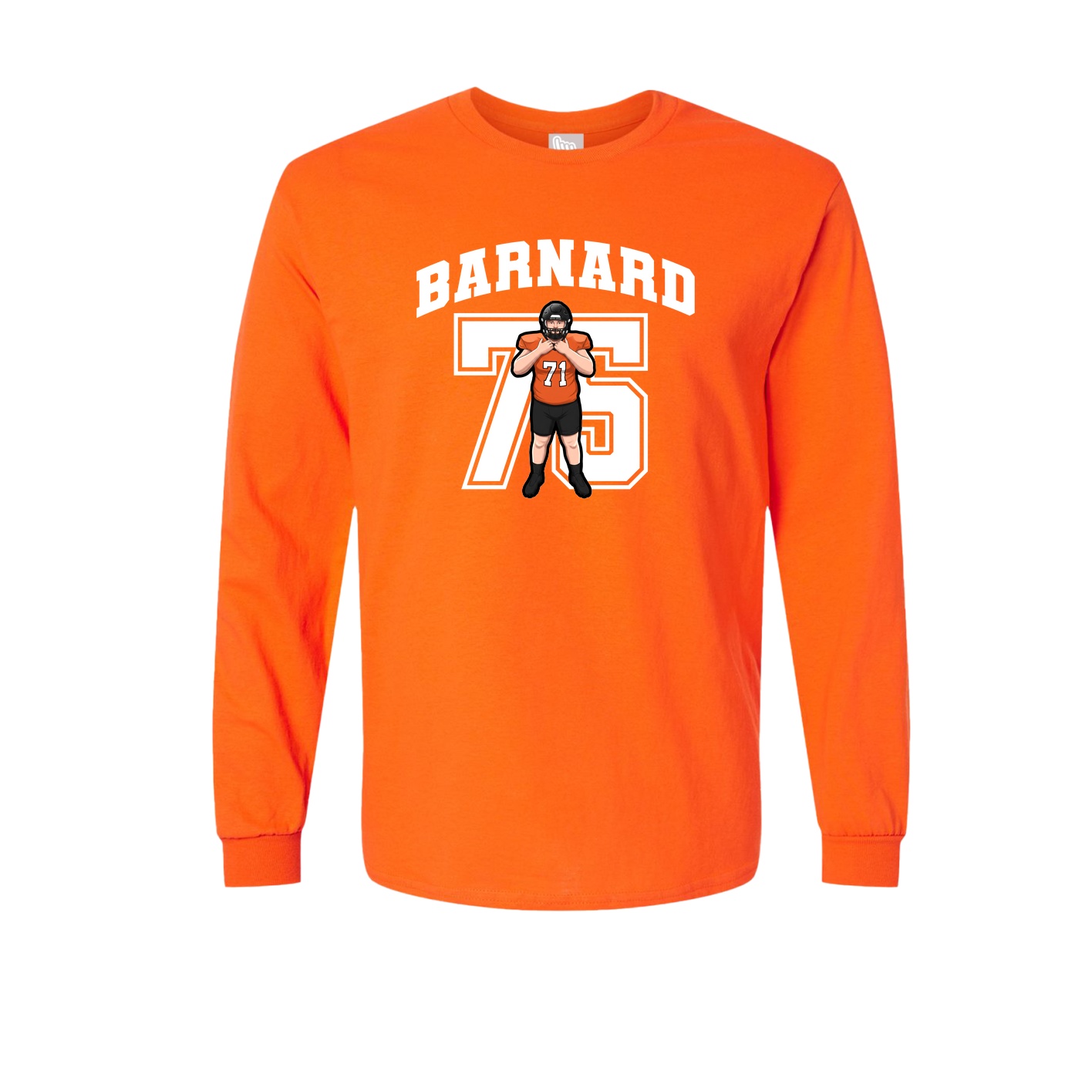 Long Sleeve Tee — Number in Orange
