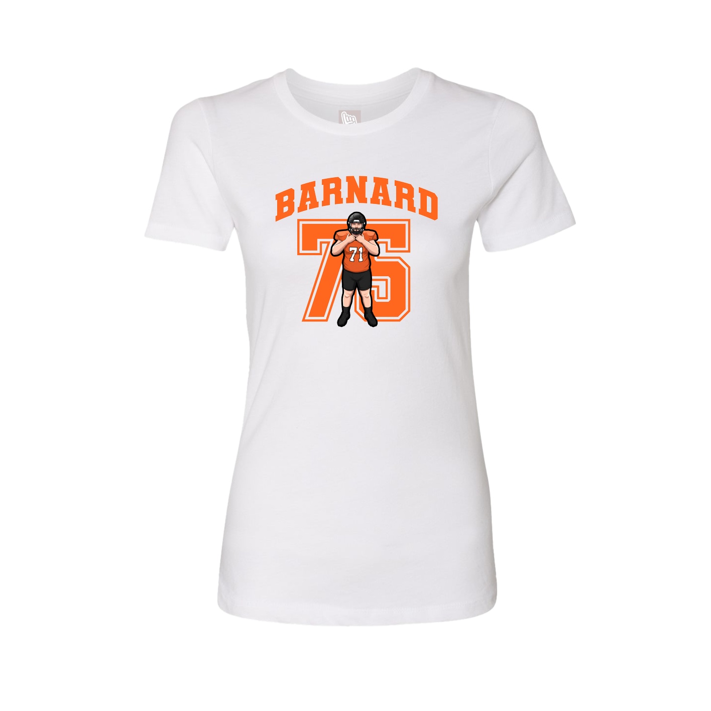Fitted Women's Tee — Number in White