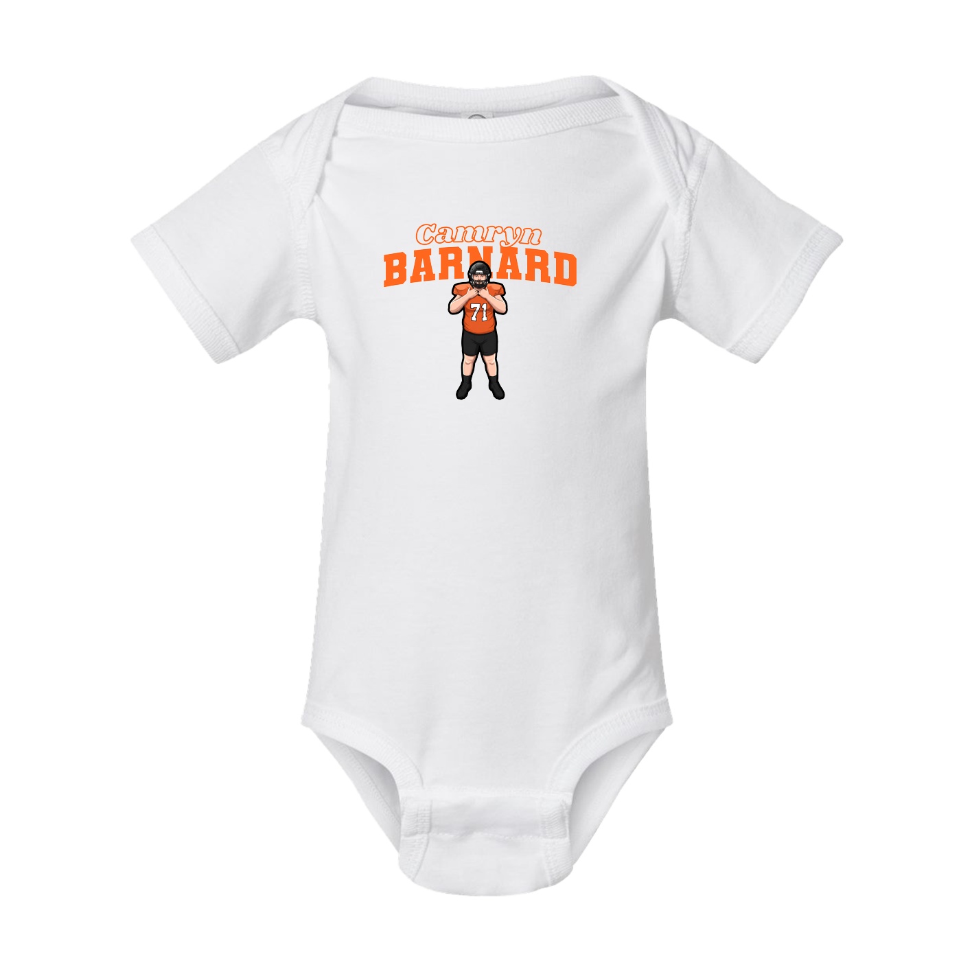 Baby Onesie — Name Arch in White