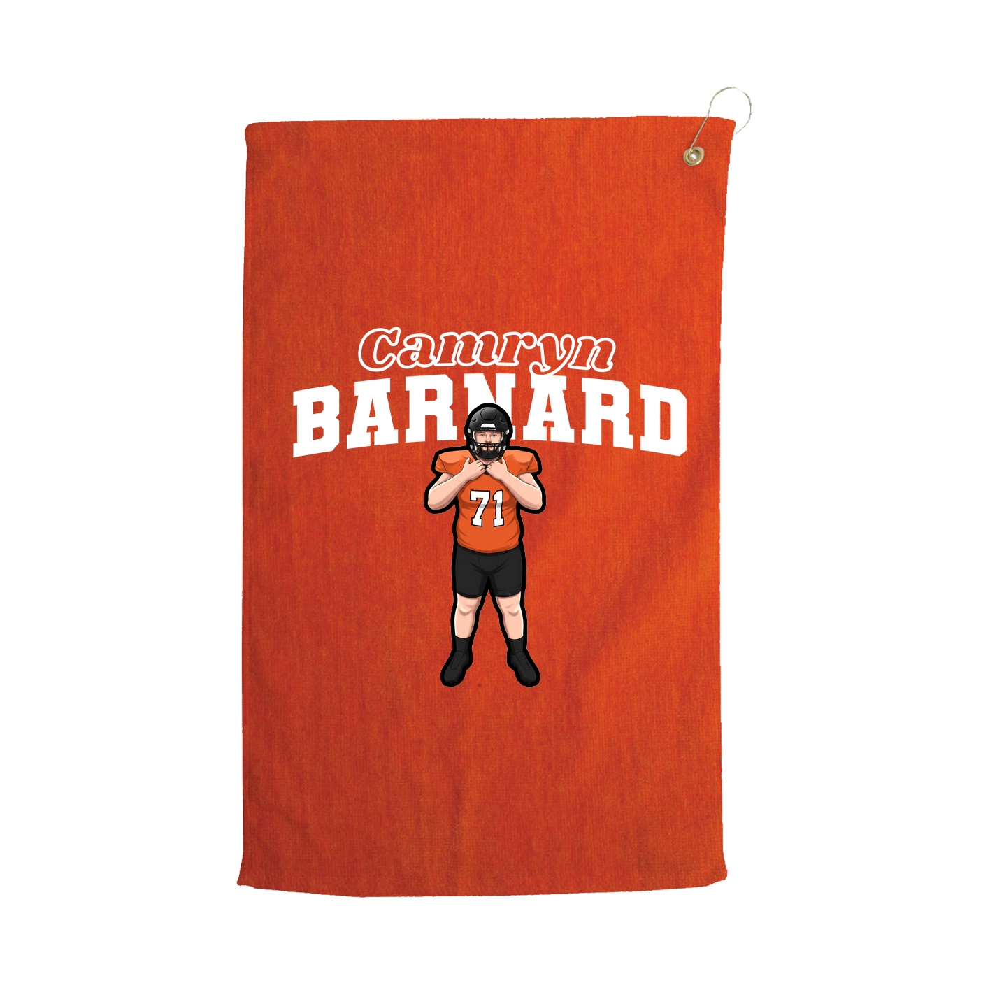 Golf Towel — Name Arch in Orange