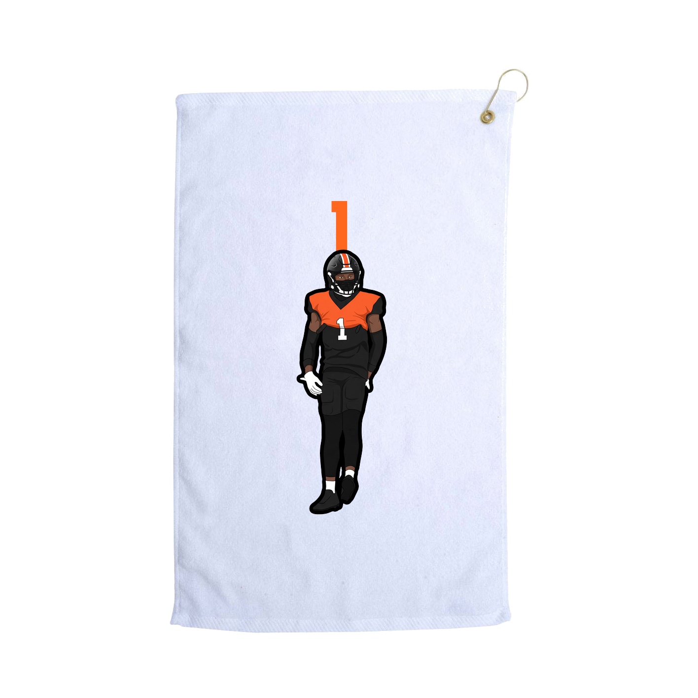 Golf Towel — Number Top in White